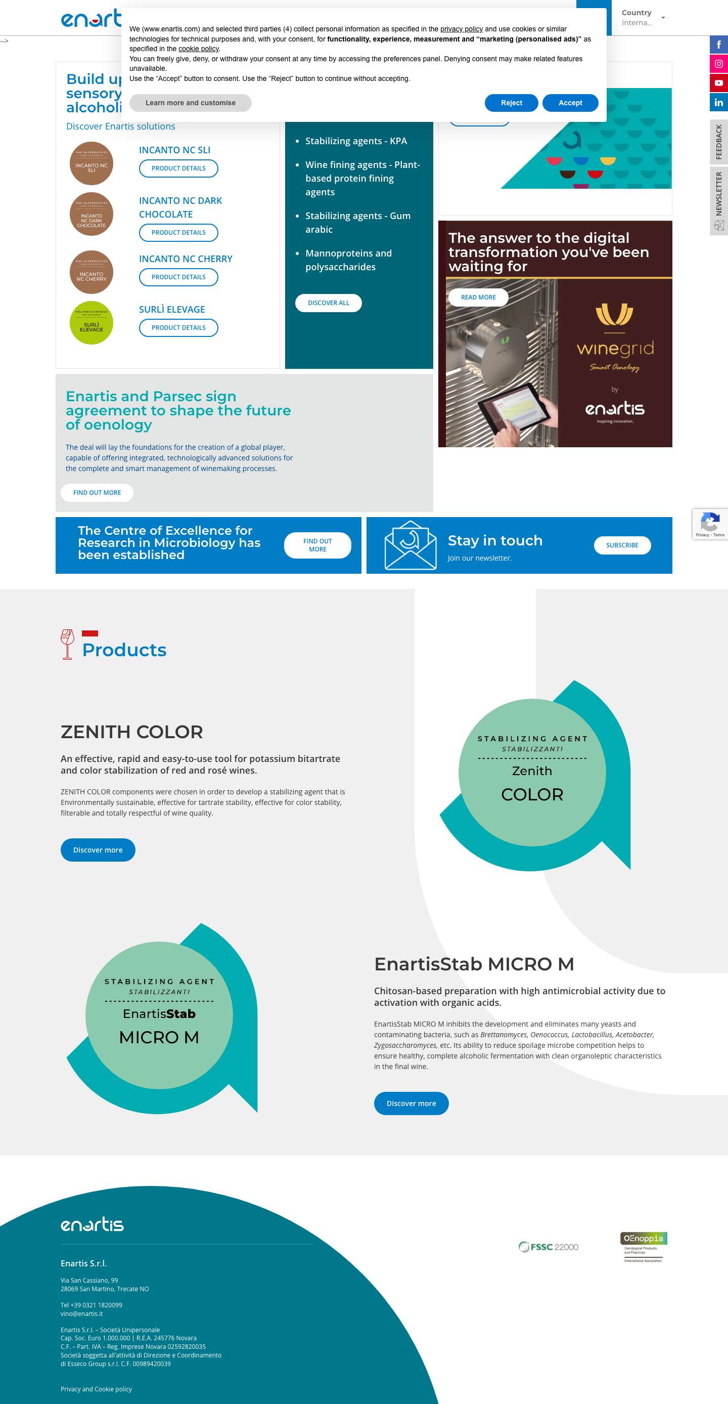 ENARTIS | Home - Full Screenshot