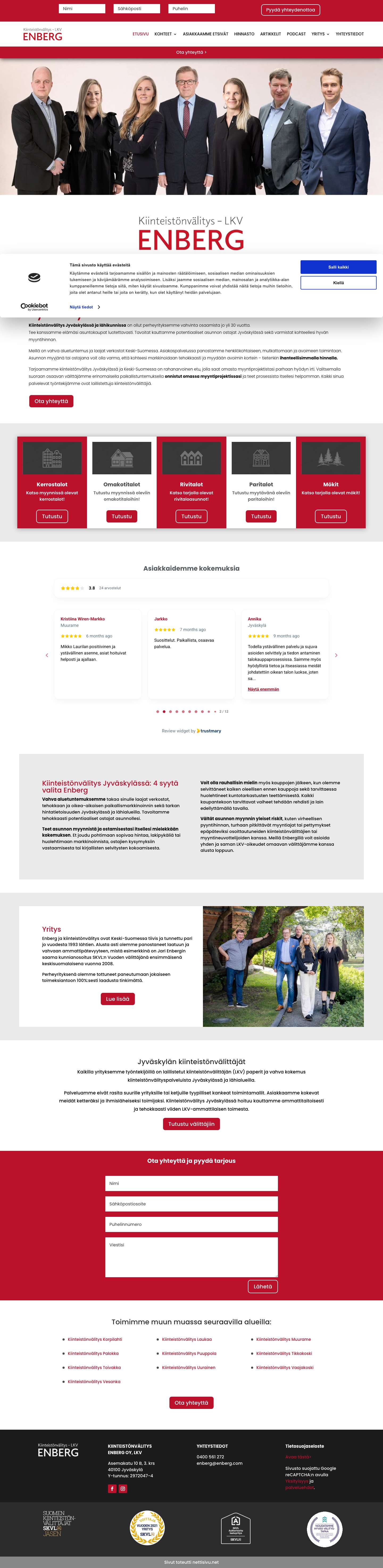 Kiinteistönvälitys | Jyväskylä | Enberg Oy LKV | Kiinteistönvälitystä Kesi - Full Screenshot
