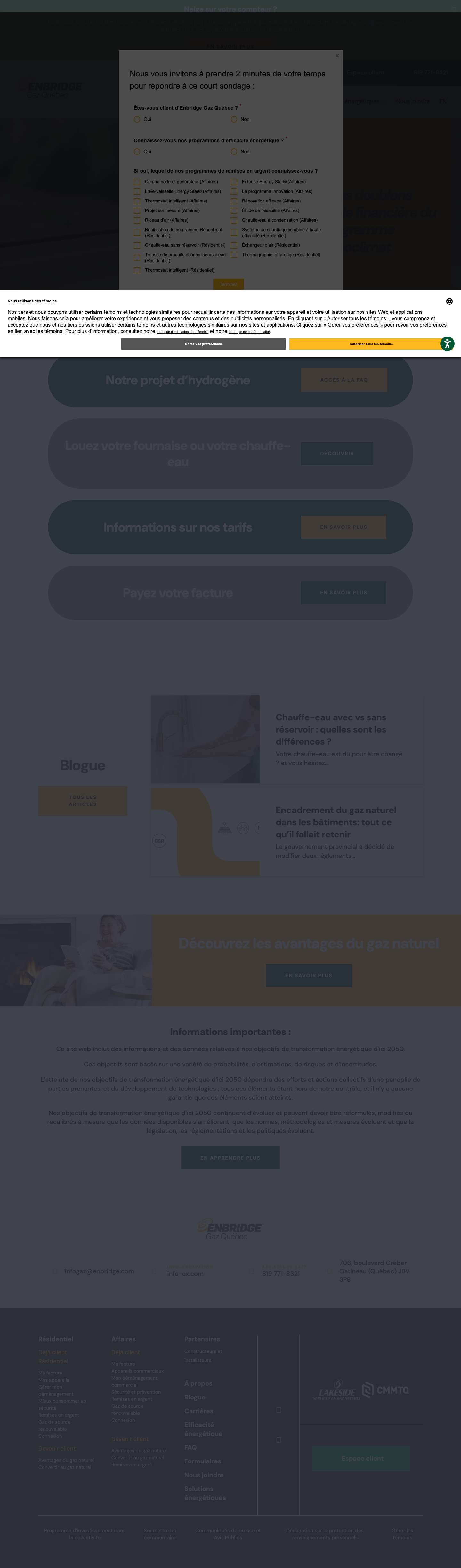Enbridge Gaz Québec - Full Screenshot
