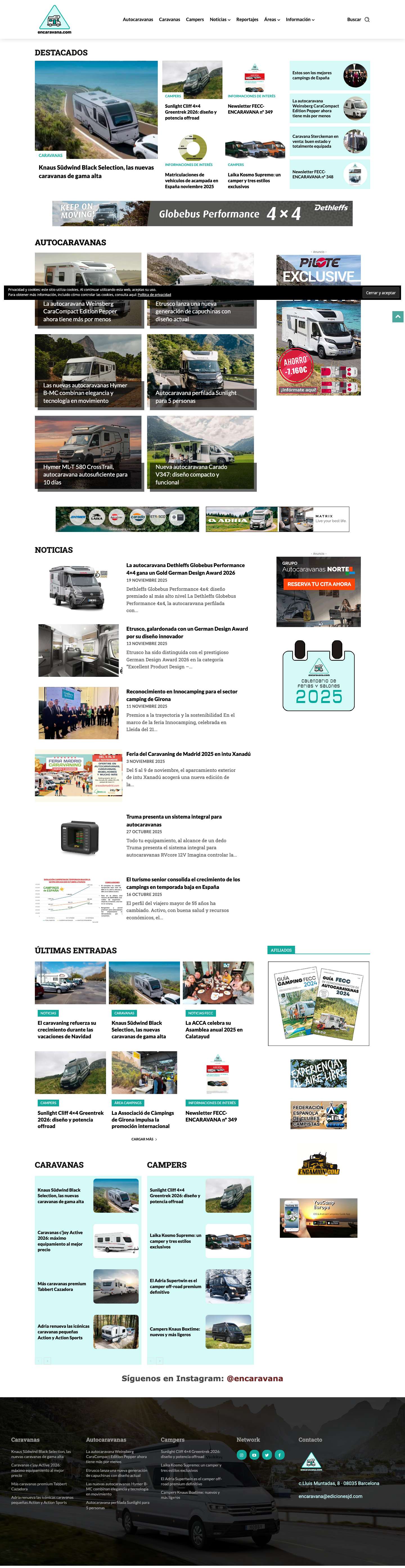 EnCaravana: todo en Caravanas - Autocaravanas - Campers - Campings... - Full Screenshot