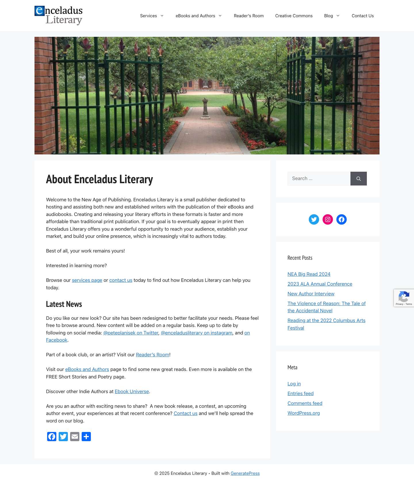 Enceladus Literary – Welcome to the New Age of Publishing - Full Screenshot