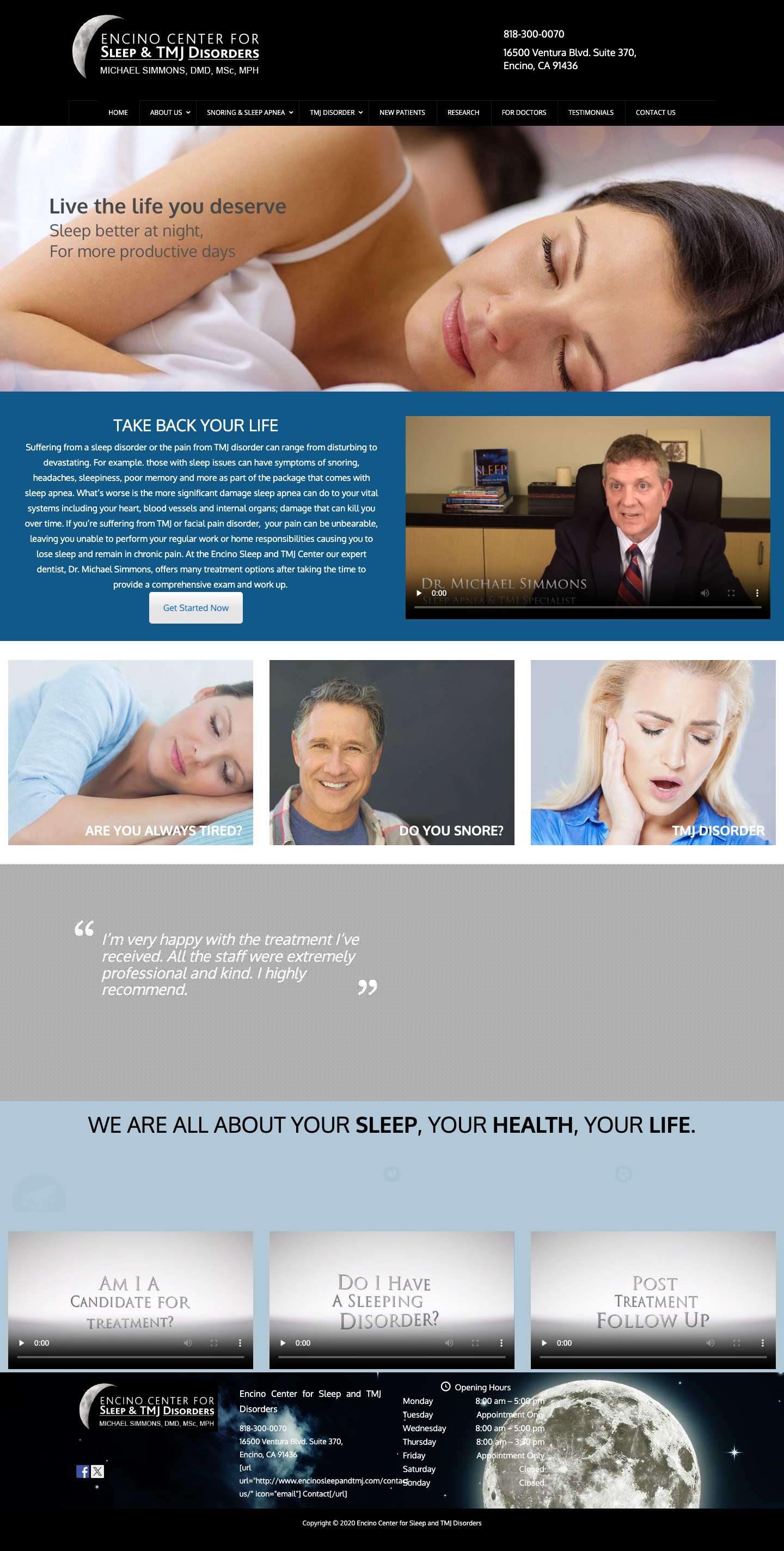 Treating Sleep & TMJ Disorders in Encino & San Fernando Valley - Full Screenshot