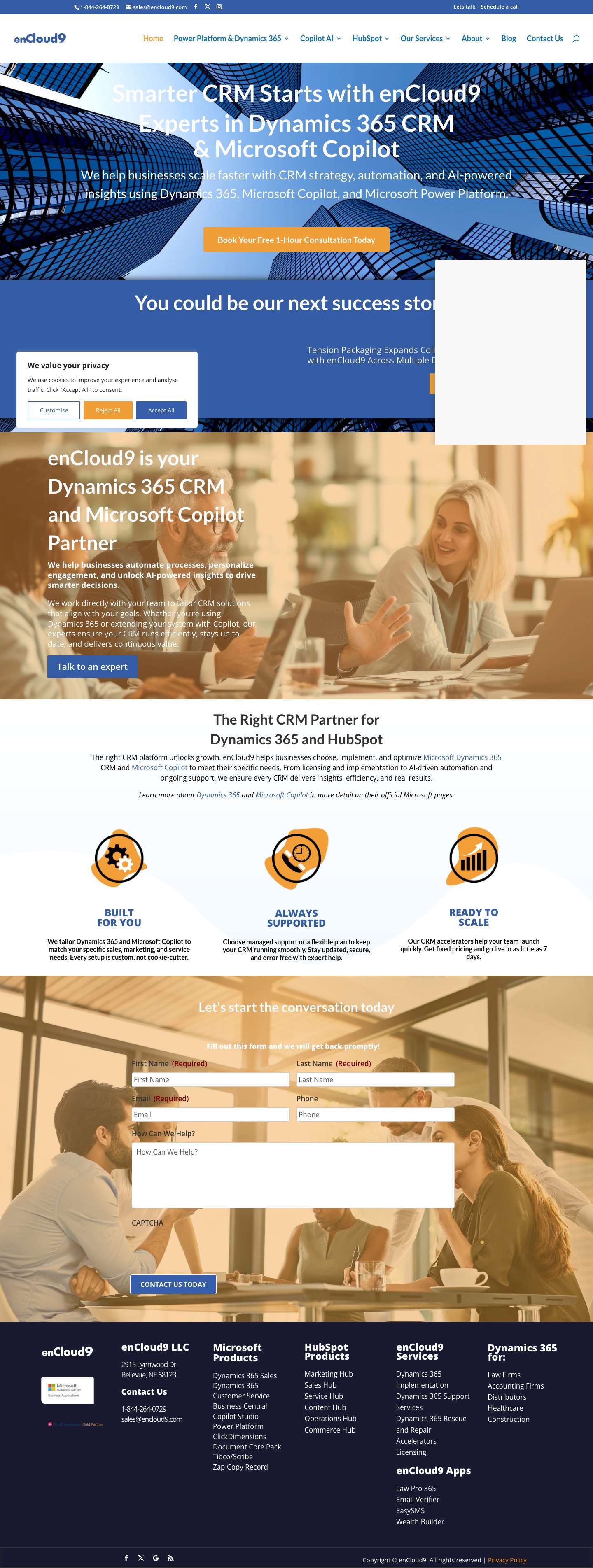 enCloud9 | Dynamics 365 CRM & Copilot Experts - Full Screenshot