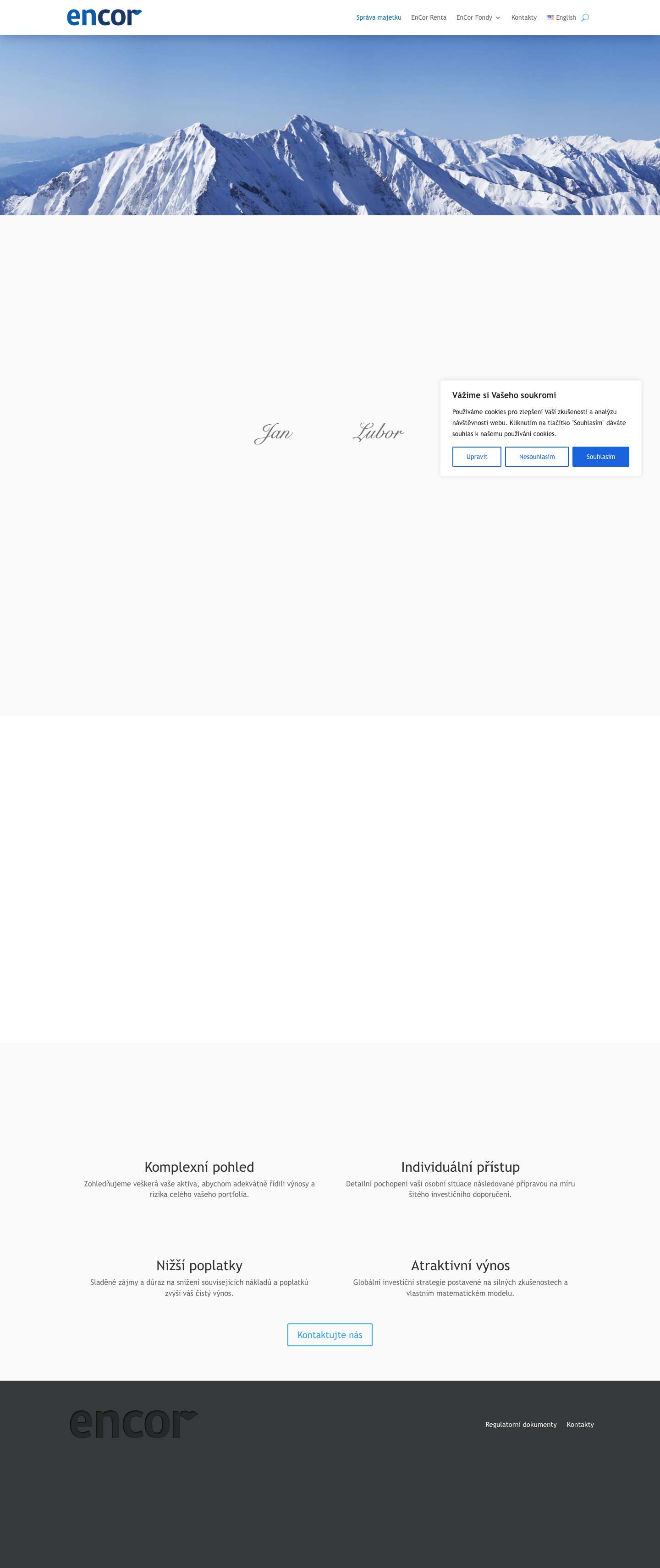 Hlavní stránka - EnCor Asset Management - Full Screenshot