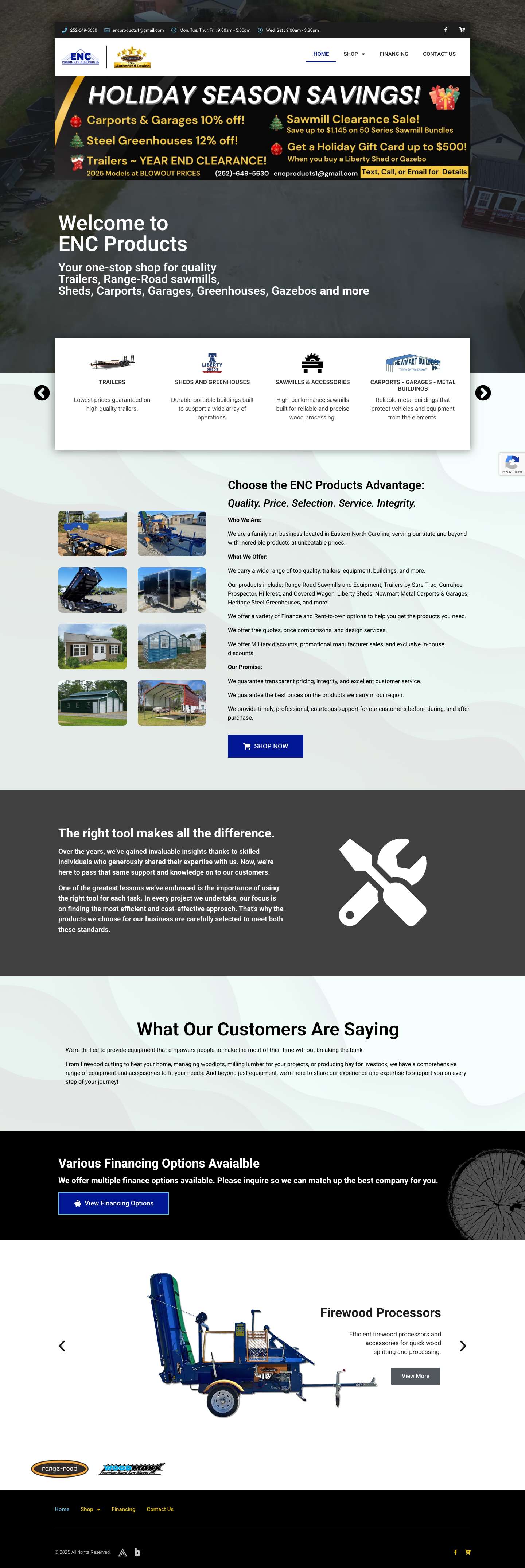 Home - ENC Products - Full Screenshot