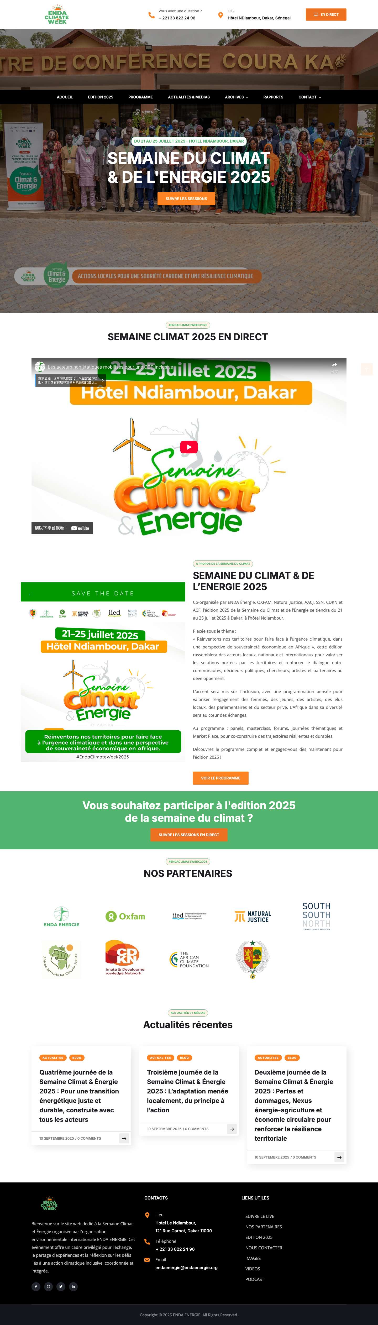 Enda Climate Week – Semaine climat et energie - Full Screenshot