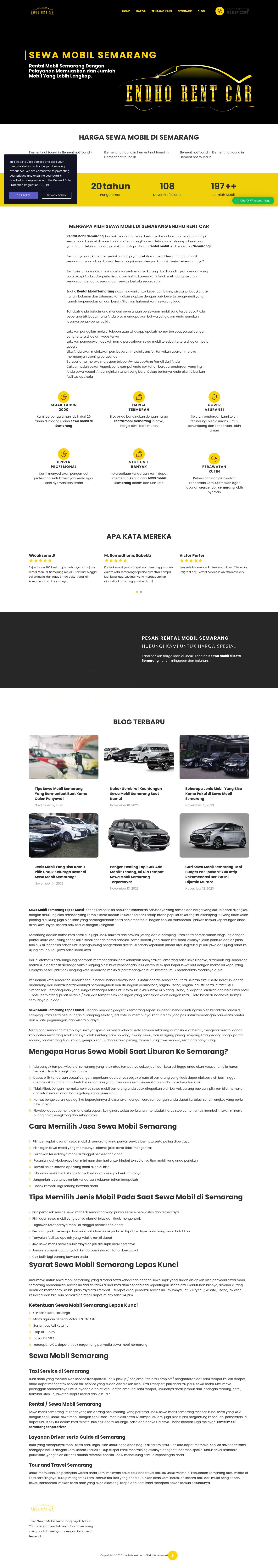 Sewa Mobil Semarang - Rental Mobil Semarang - Full Screenshot