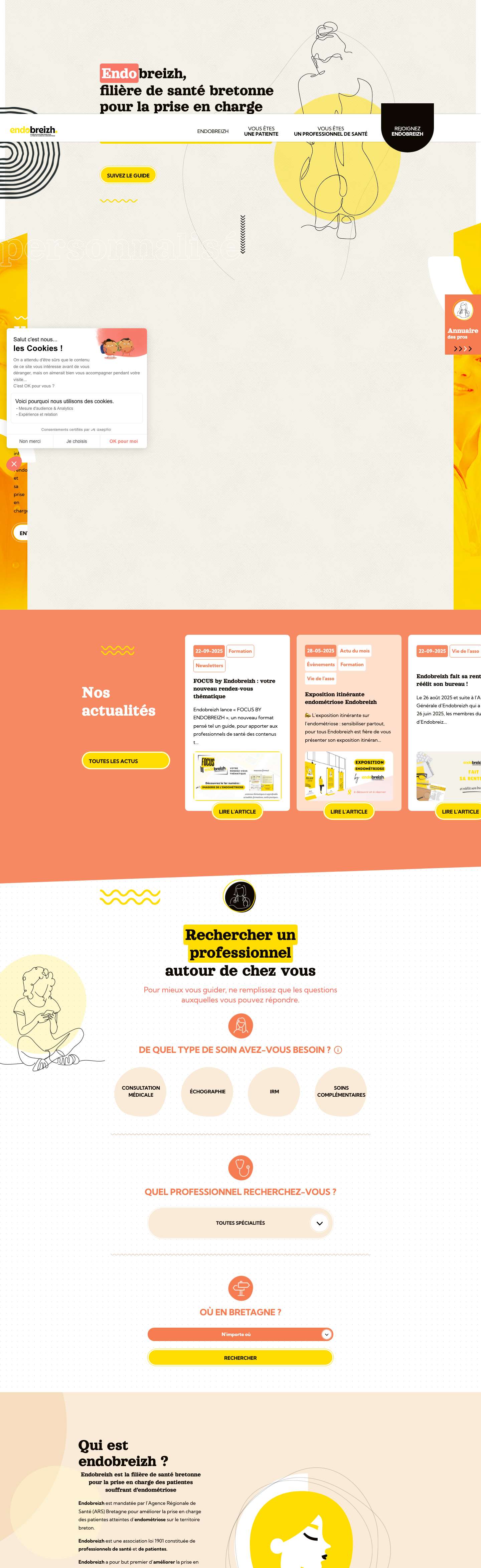 Endobreizh, filière de soin dédiée à l'endométriose en Bretagne. - Full Screenshot
