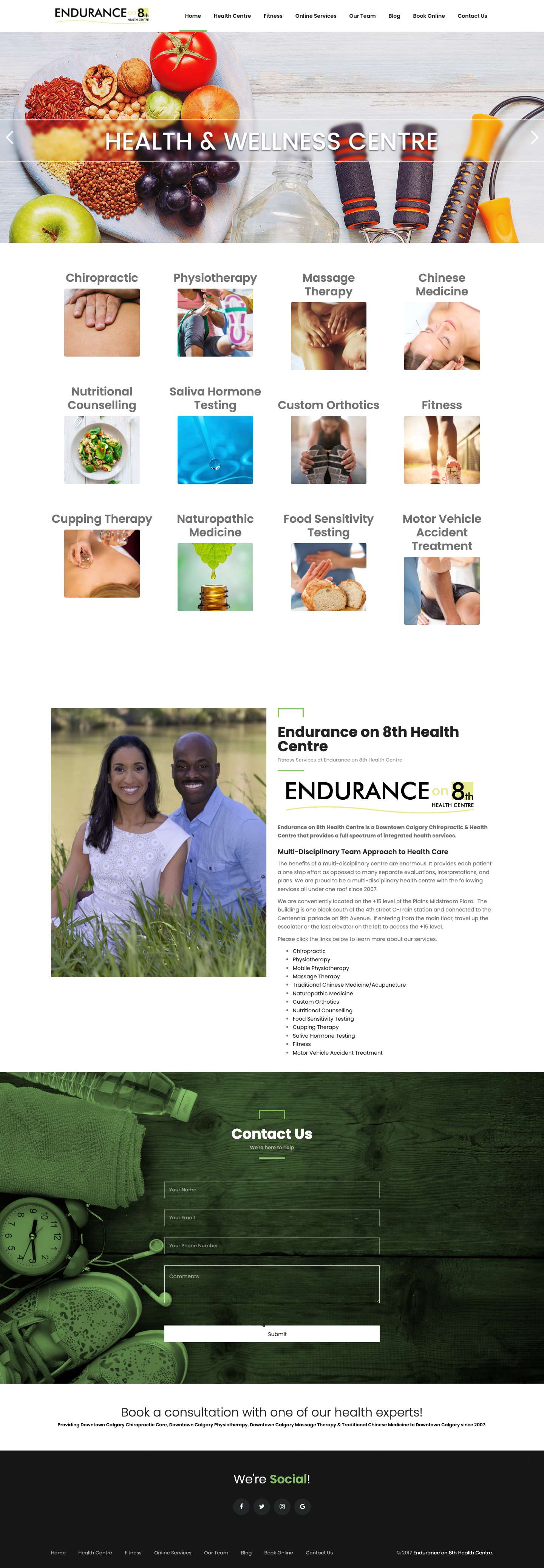Endurance on 8th Health Centre | Downtown Calgary Chiropractic - Full Screenshot