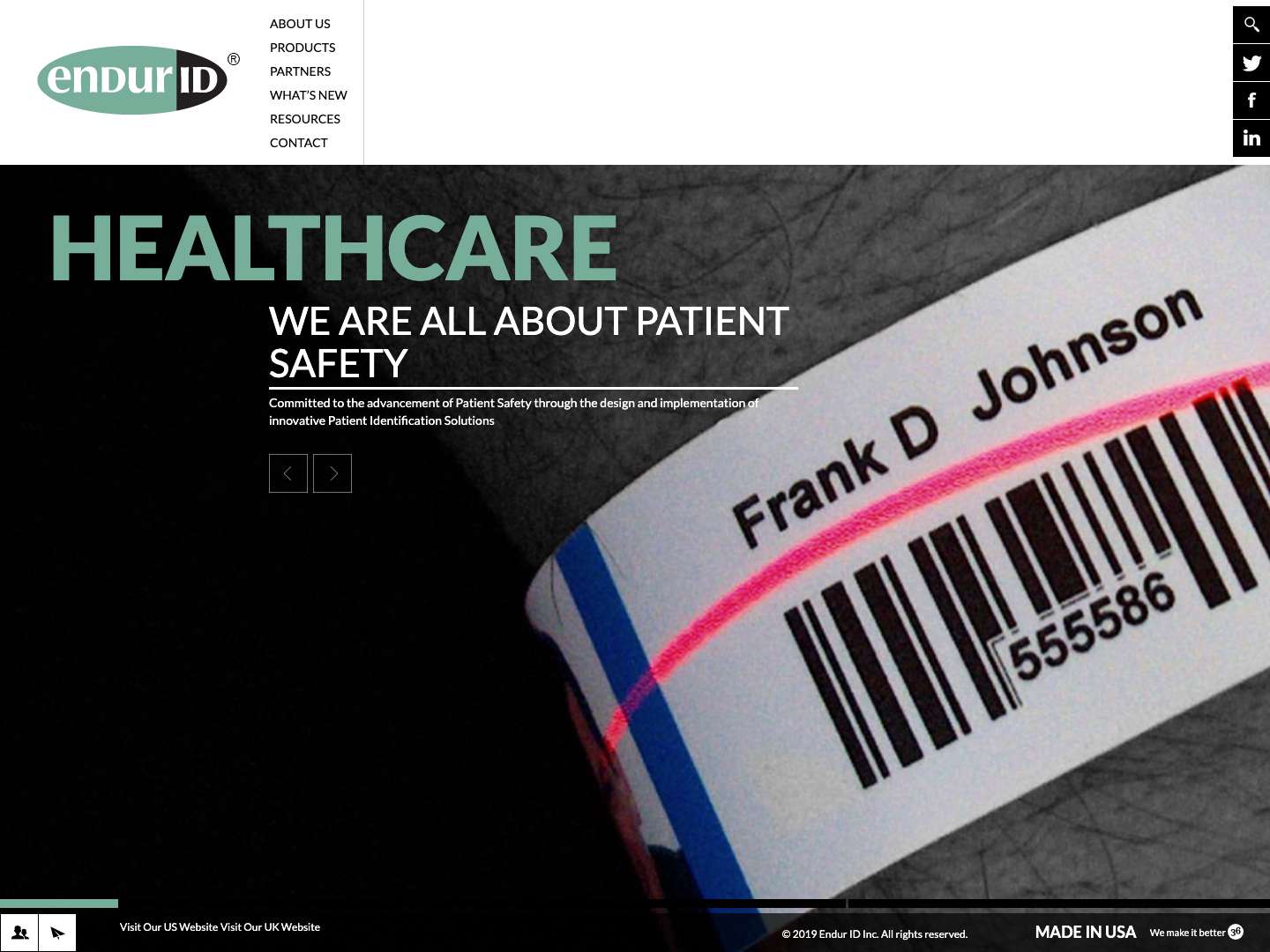 Hospital & Inmate ID Bar Coded Wrist Bands For Patient Safety | EndurID EndurID - Full Screenshot