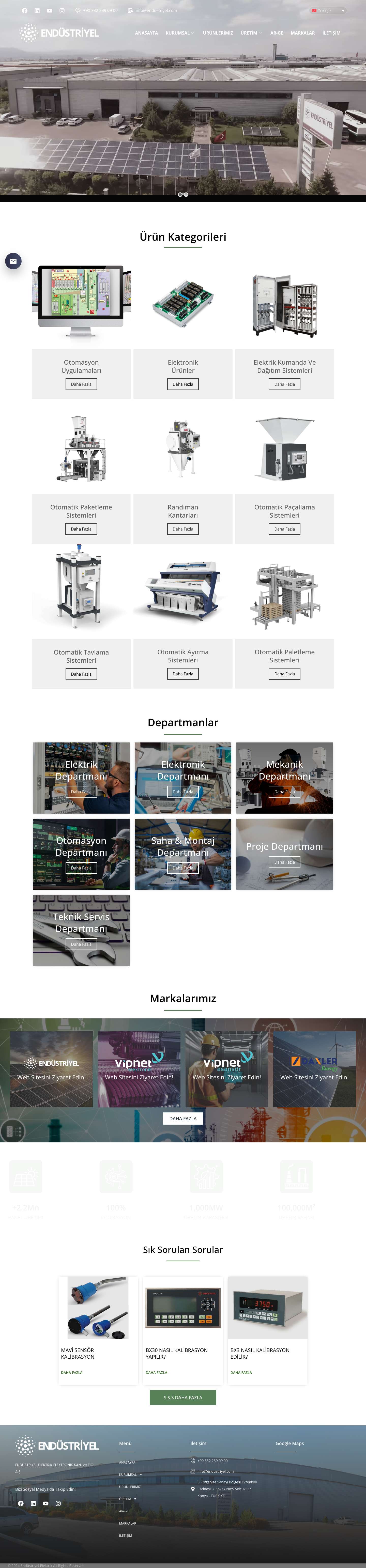 Anasayfa - Endüstriyel Elektrik - Full Screenshot