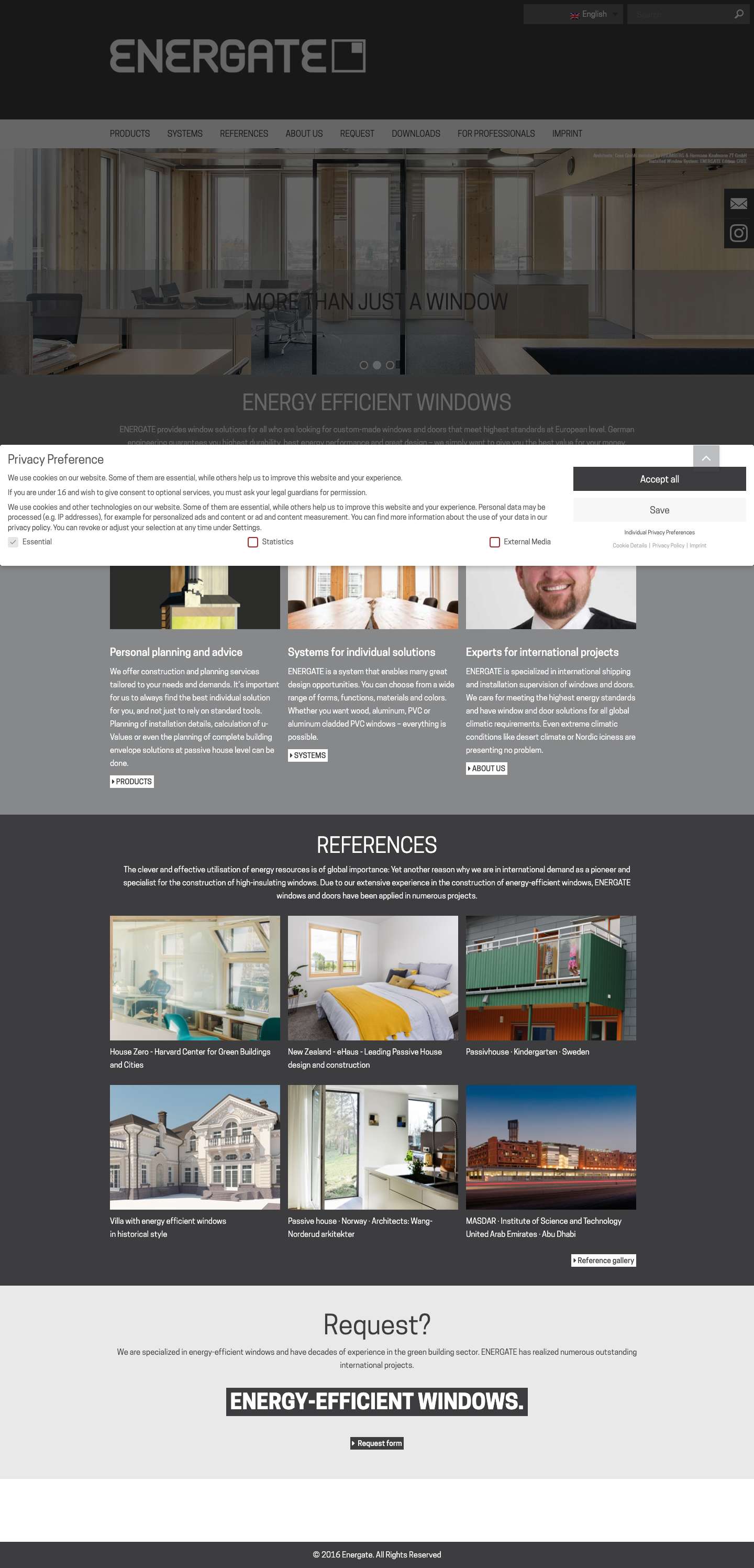 Energy-efficient windows & doors - ENERGATE - Full Screenshot