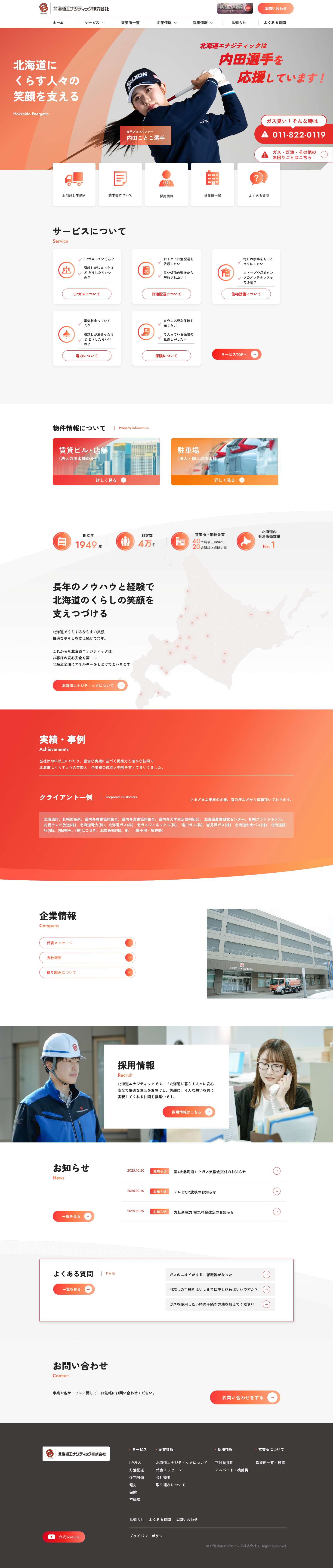 北海道エナジティック株式会社 - Full Screenshot