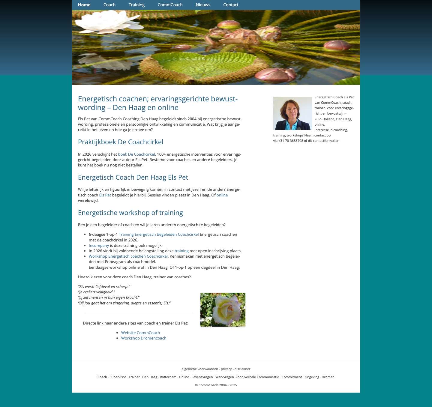 Energetisch Coach Den Haag - CommCoach - Full Screenshot