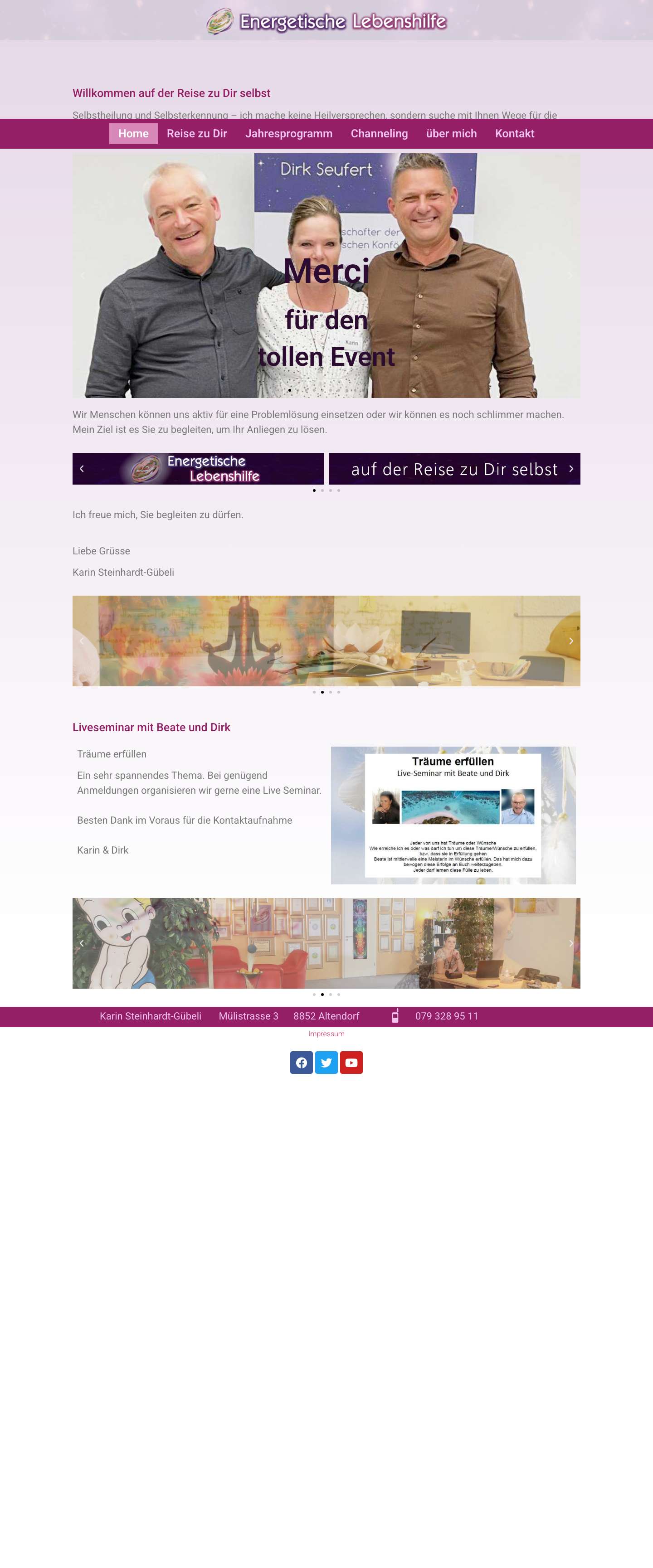 Energetische Lebenshilfe – Willkommen auf der Reise zu Dir selbst - Full Screenshot