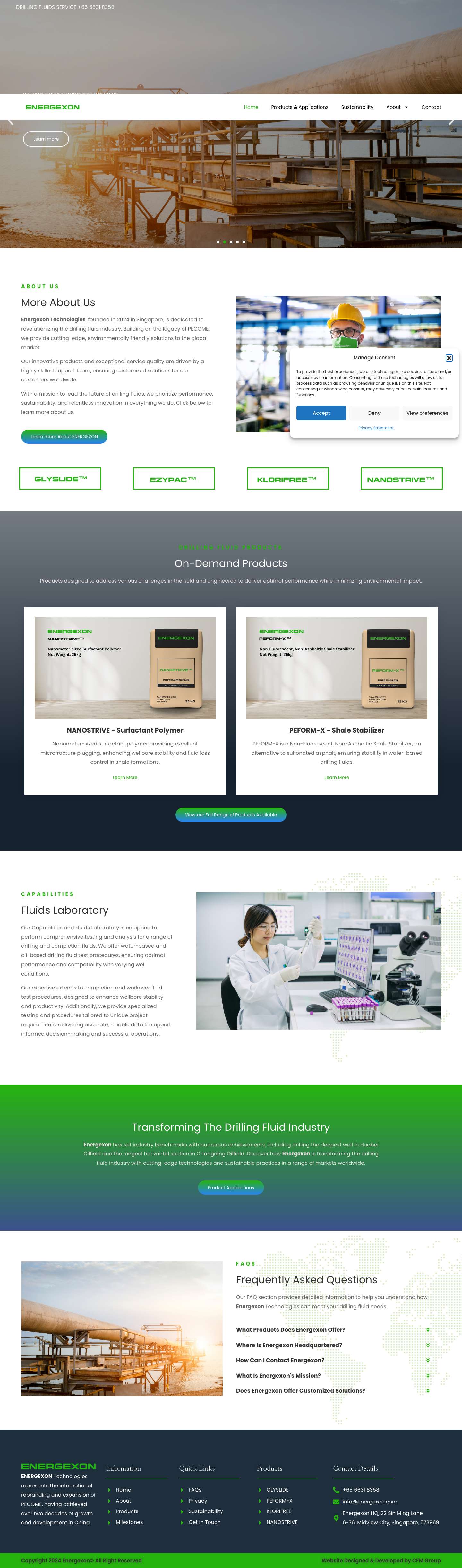 Energexon – Drilling & Completion fluid services - Full Screenshot