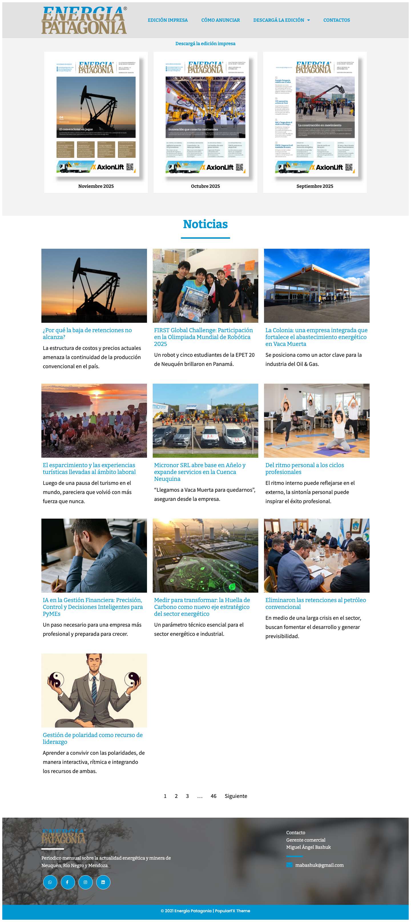 Noticias - Energía Patagonia - Full Screenshot