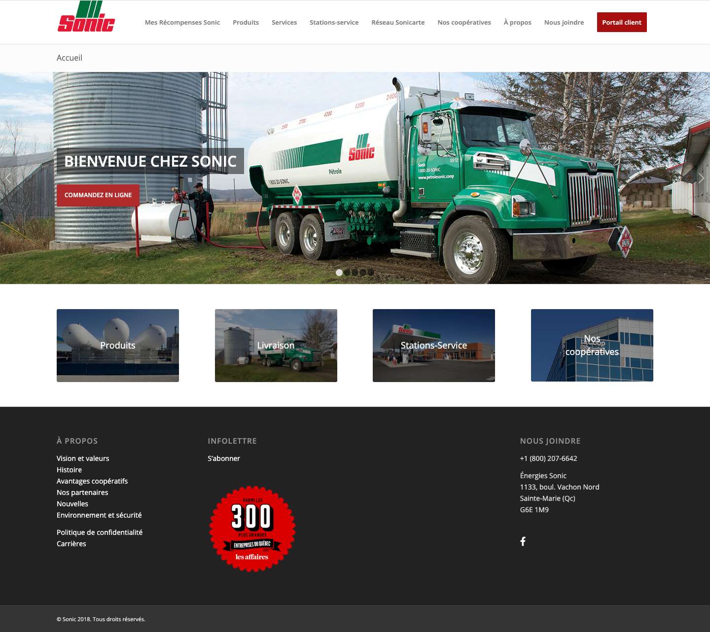 Sonic - Distributeur régional d'énergie au Québec - Full Screenshot