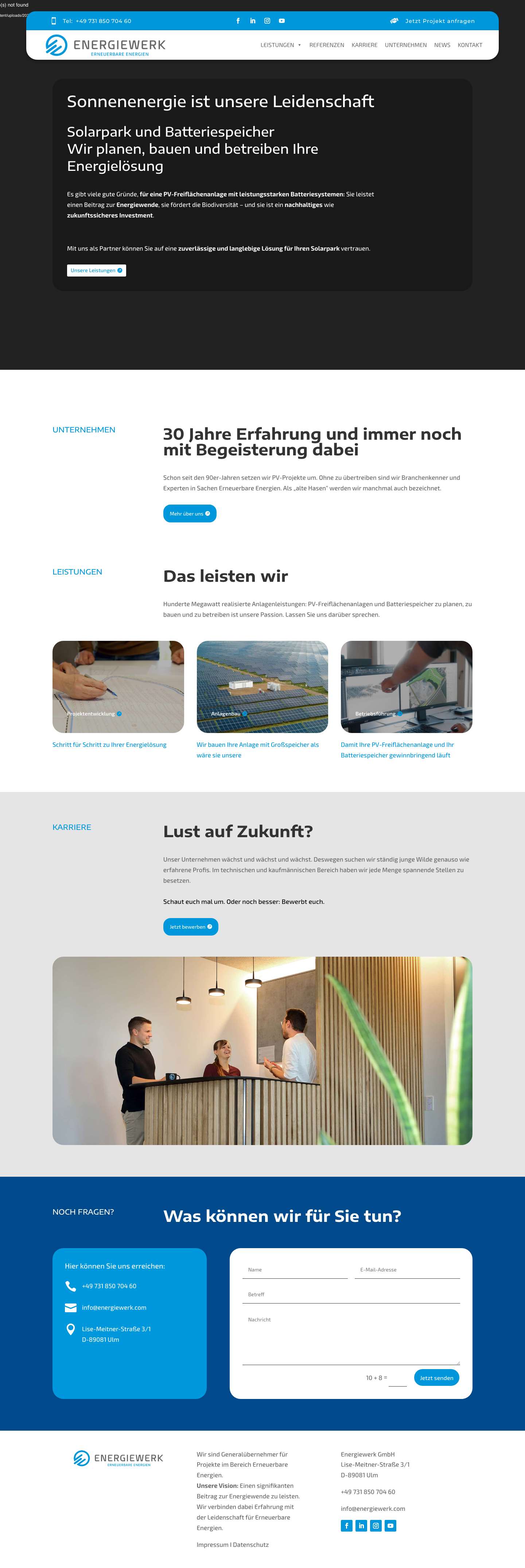 Energiewerk - Wir planen, bauen und betreiben Ihre Energielösung - Full Screenshot
