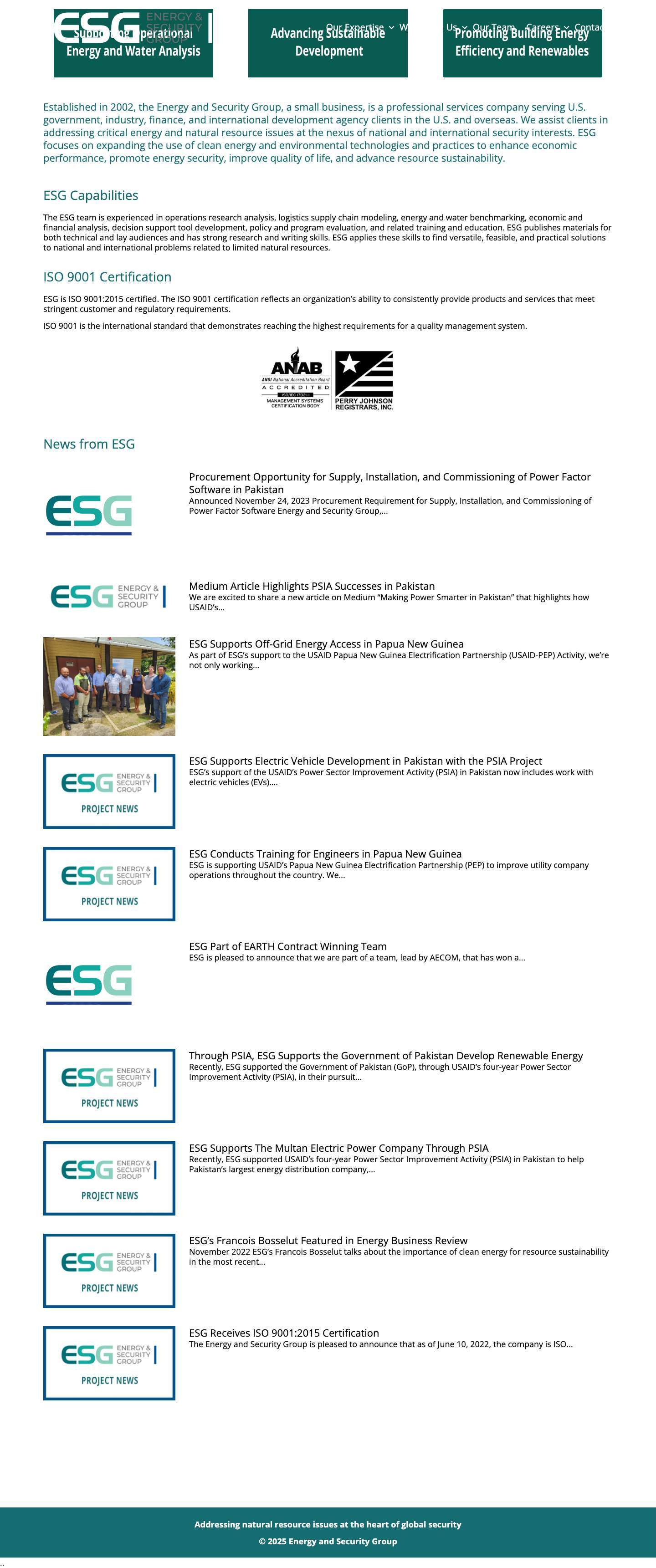 Energy & Security Group - Full Screenshot