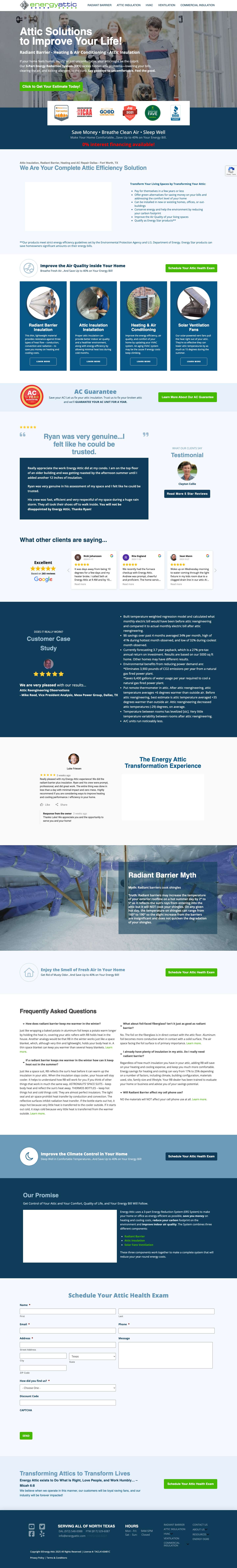 Attic Insulation, Radiant Barrier, AC Repair in Dallas Fort Worth, TX - Full Screenshot