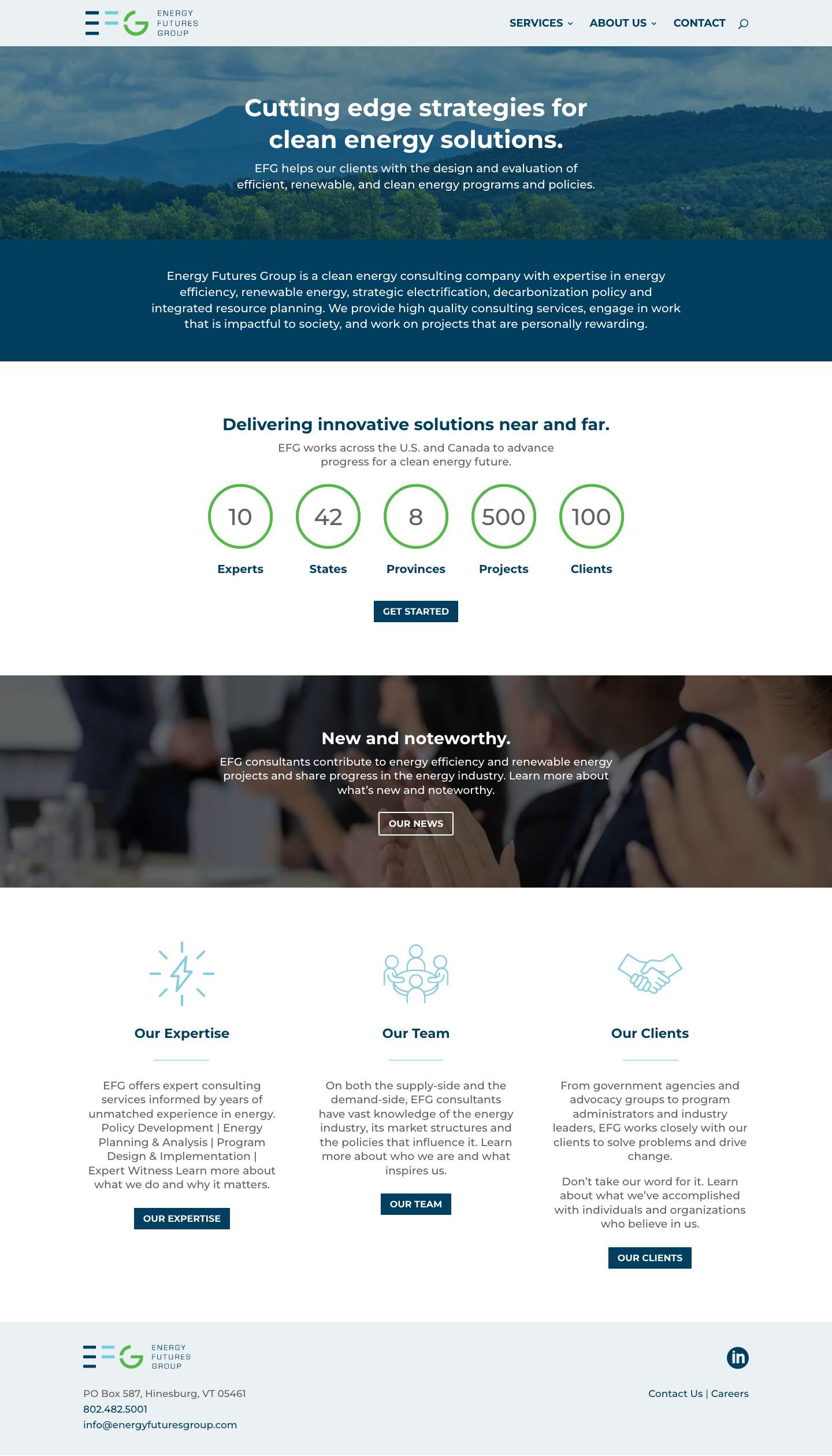 Clean Energy Consulting | Energy Futures Group (EFG) - Full Screenshot