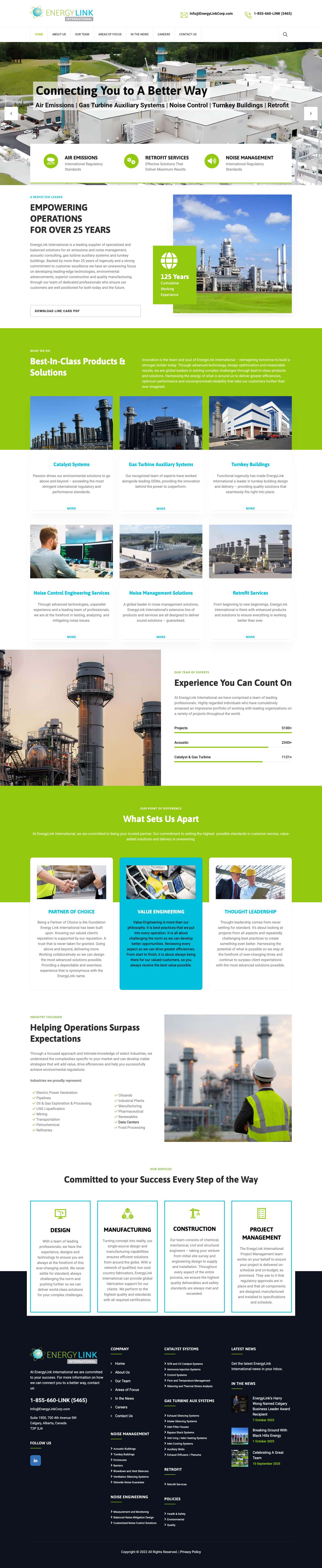 EnergyLink International | EPC Company In Calgary, CA - Full Screenshot