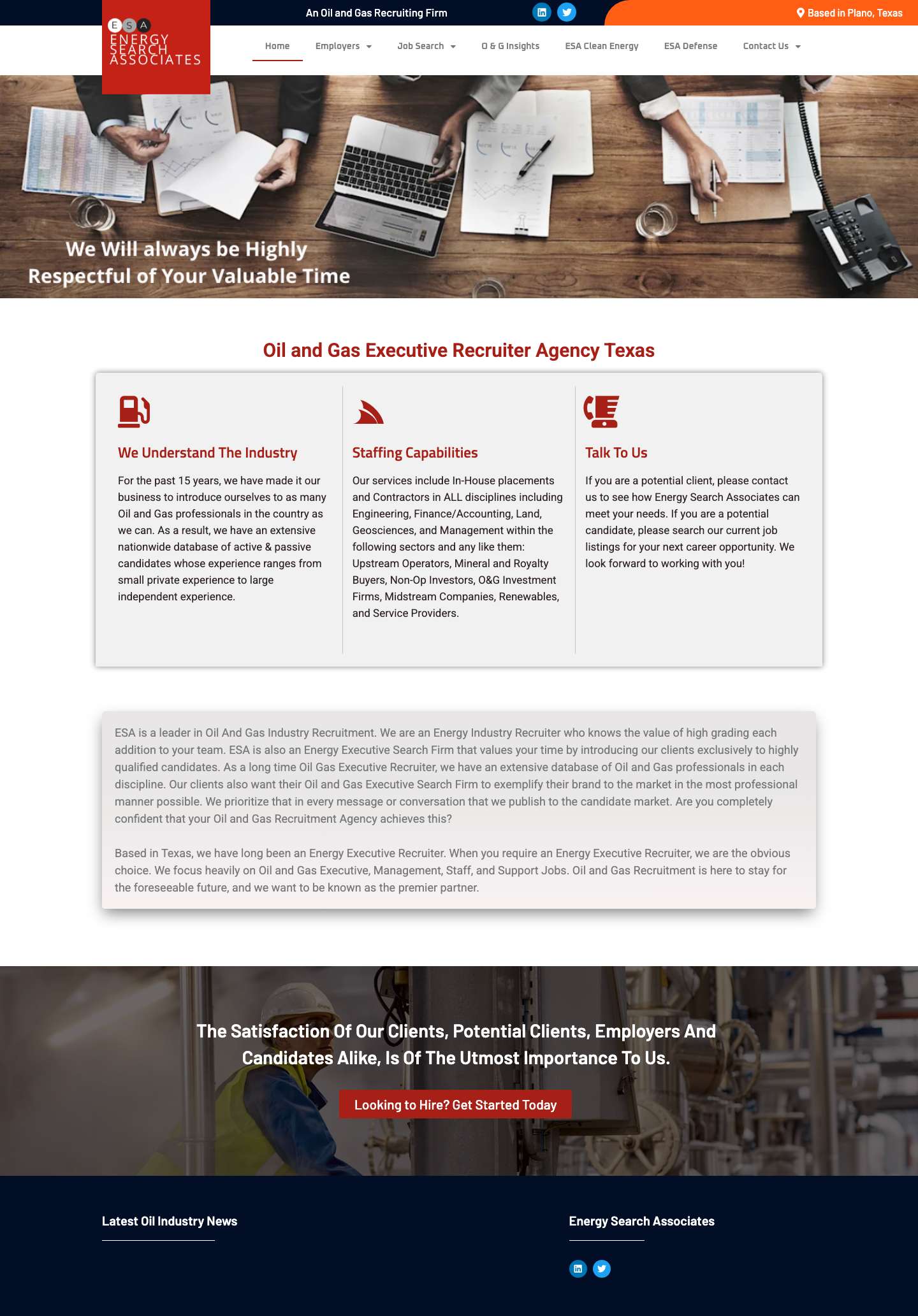 Oil and Gas Industry Recruitment Agency | Energy Search Associates - Full Screenshot