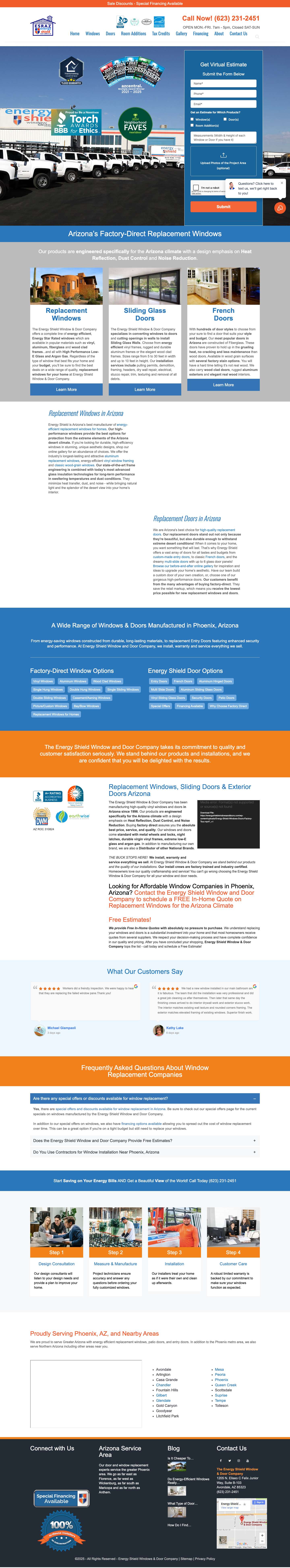 Window Replacement Company - Windows Glass Doors in Arizona - Full Screenshot