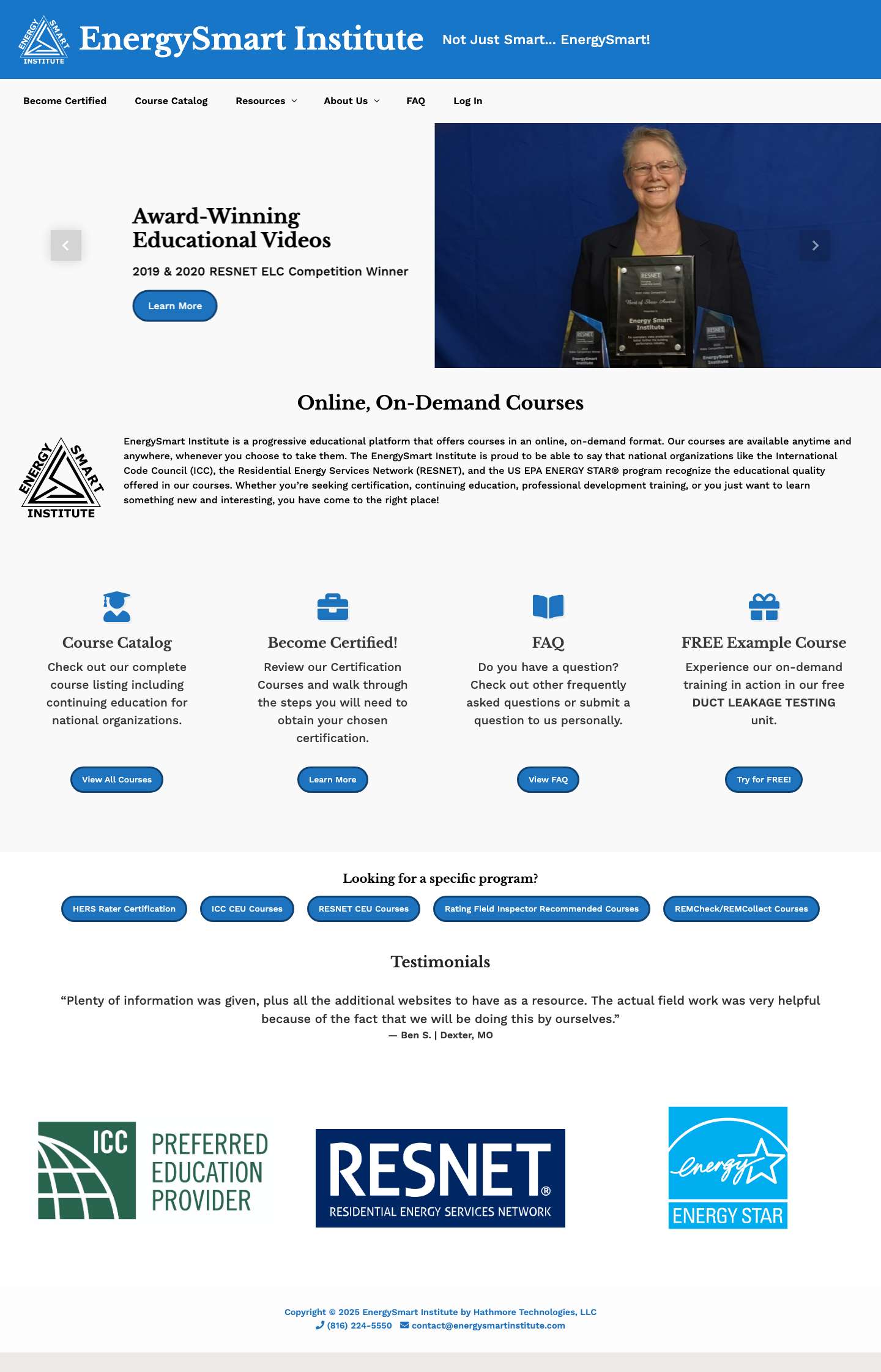 EnergySmart Institute - Not Just Smart… EnergySmart! - Full Screenshot