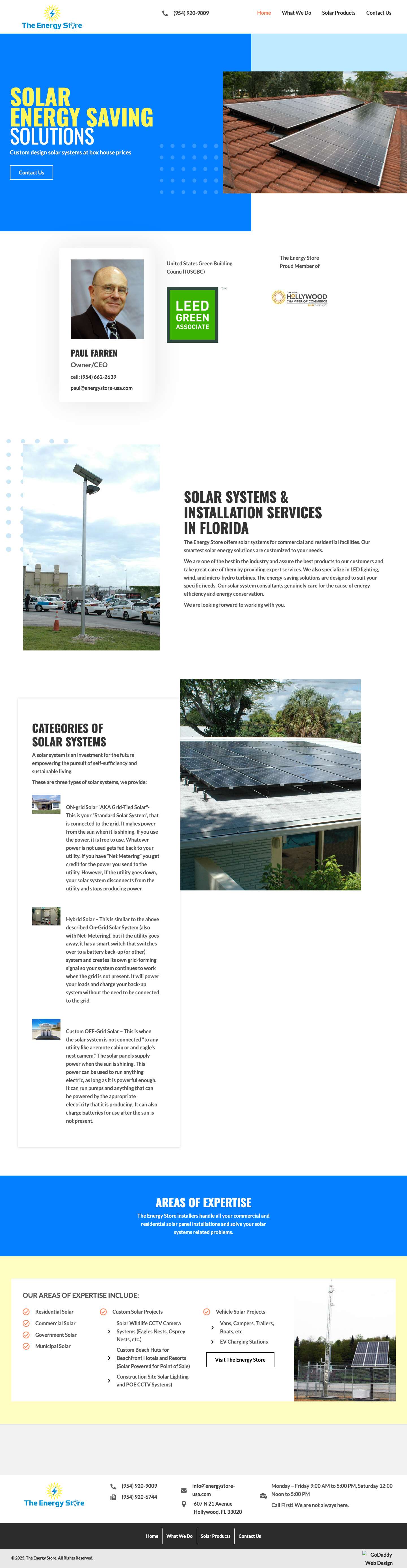 The Energy Store | Solar Systems | Florida - Full Screenshot