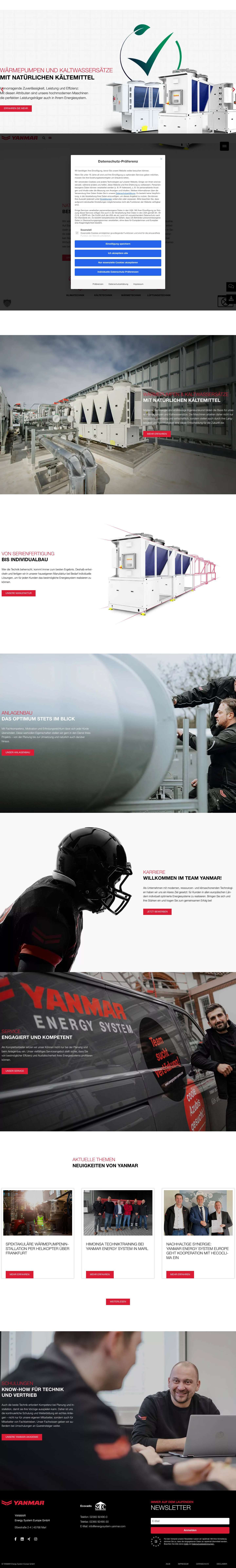 YANMAR Energy System Europe - Kälte- & Klimalösungen - Full Screenshot