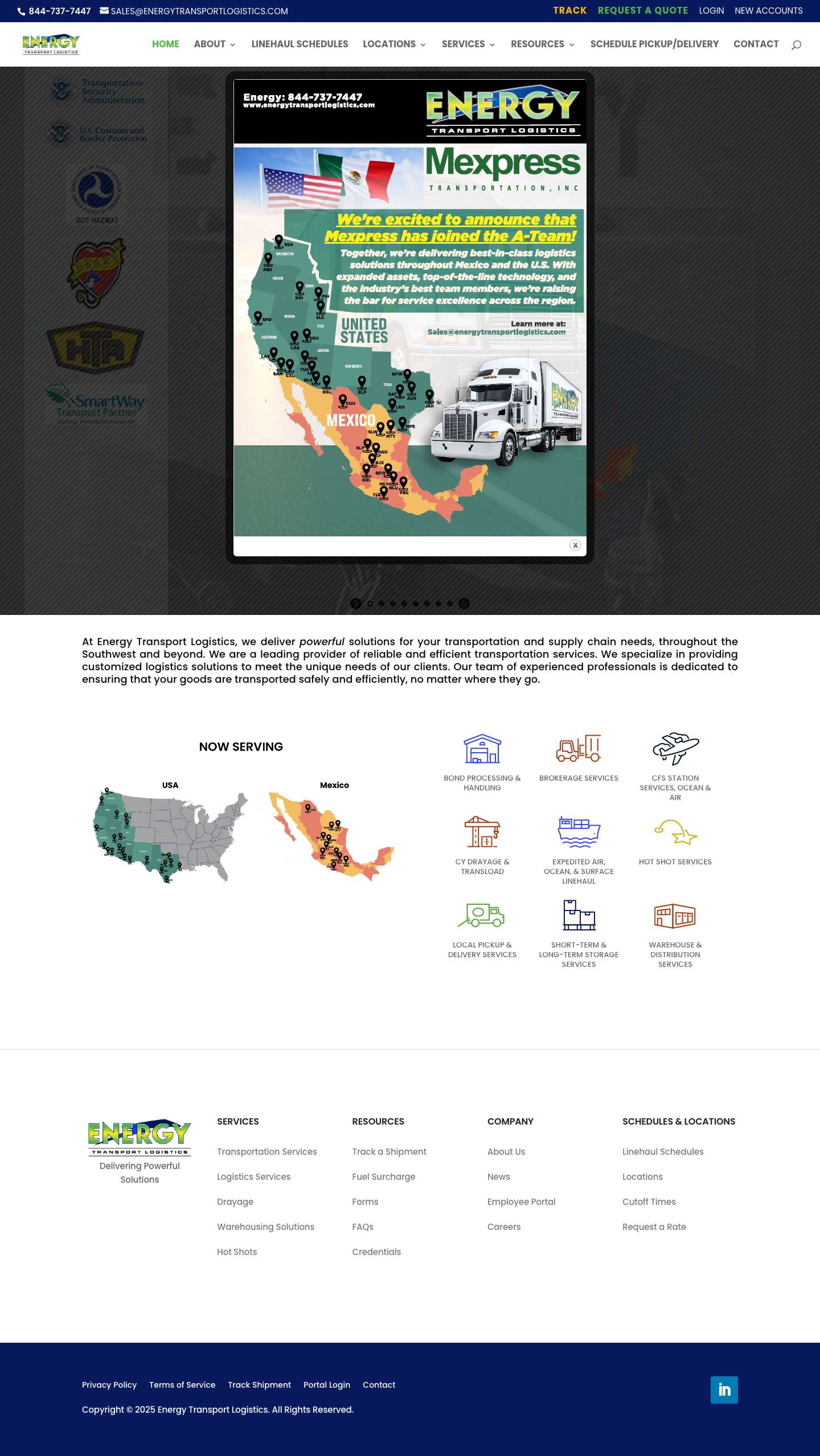 Home - Energy Transport Logistics - Full Screenshot
