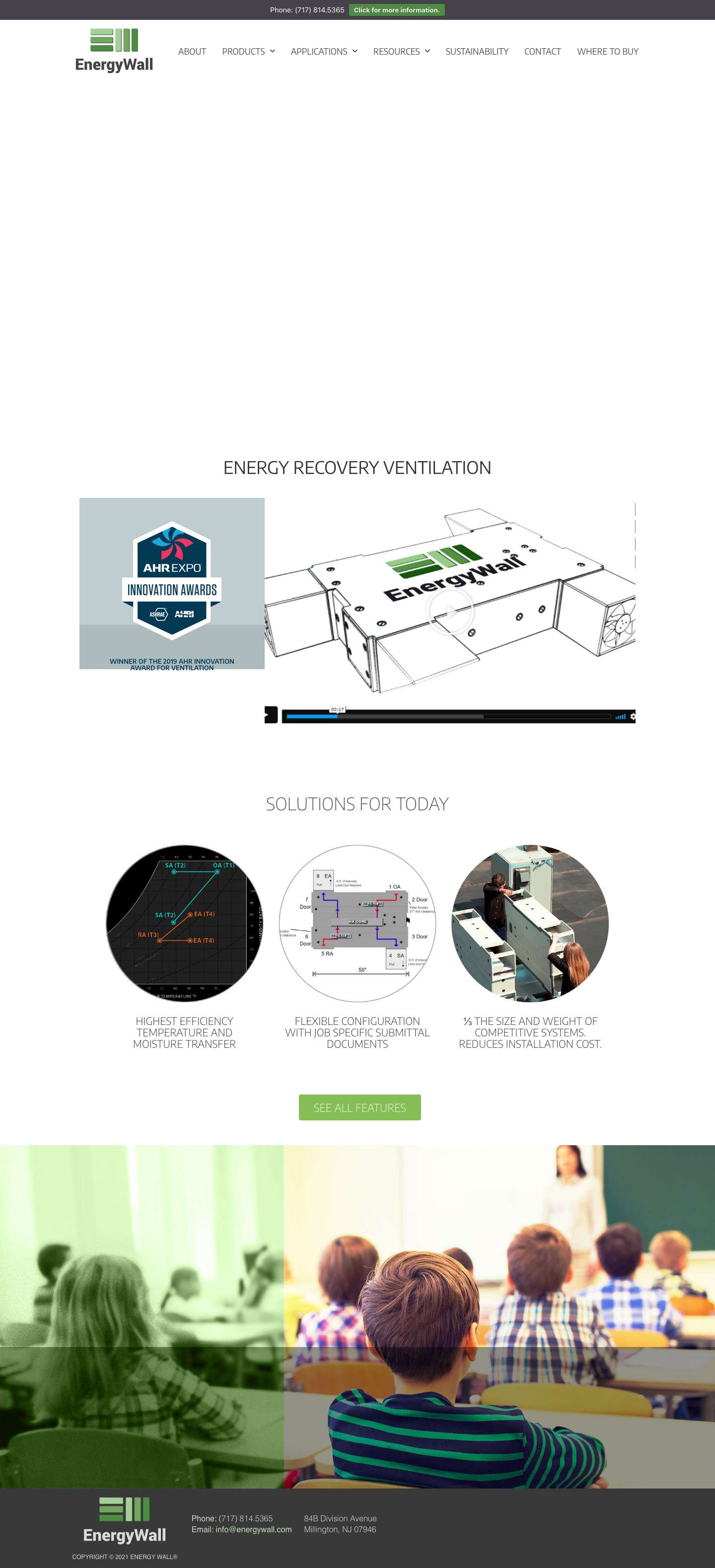 Energy Wall | Sustainable Indoor Air Quality / ERV Solutions - Full Screenshot