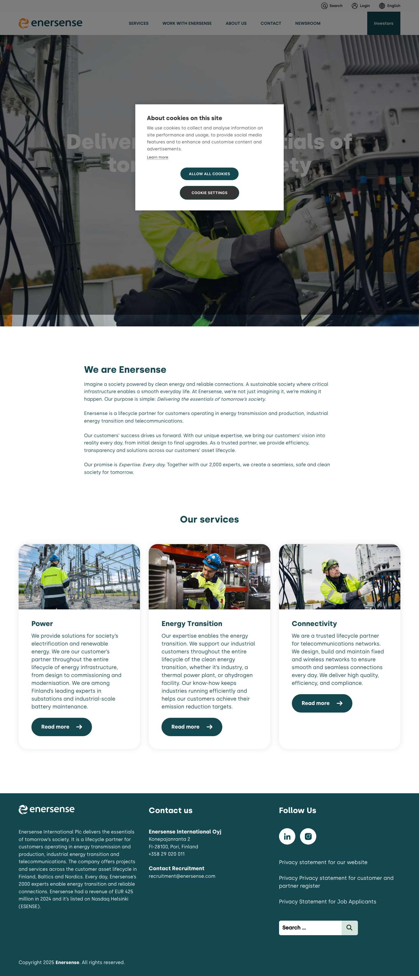 Enersense - delivering the essentials of tomorrow’s society - Full Screenshot