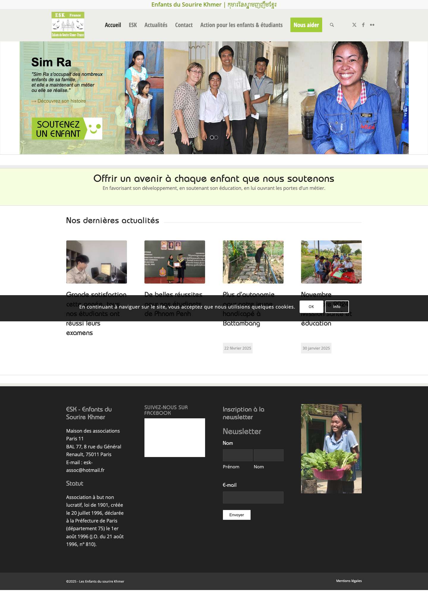 Accueil | Enfants du sourire KhmerCliquez pour ouvrir le champ de rechercheFaire défiler vers le haut - Full Screenshot