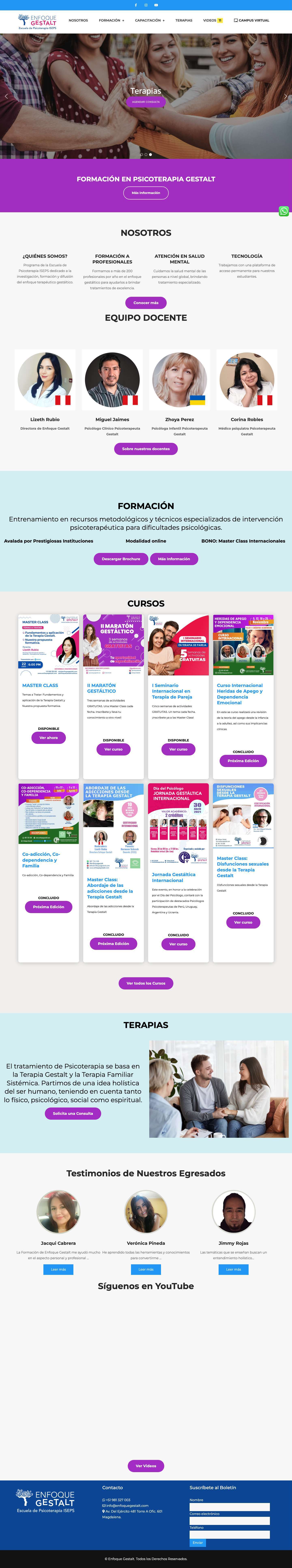 Enfoque Gestalt - Formación Psicoterapia Gestalt ISEPS - Full Screenshot