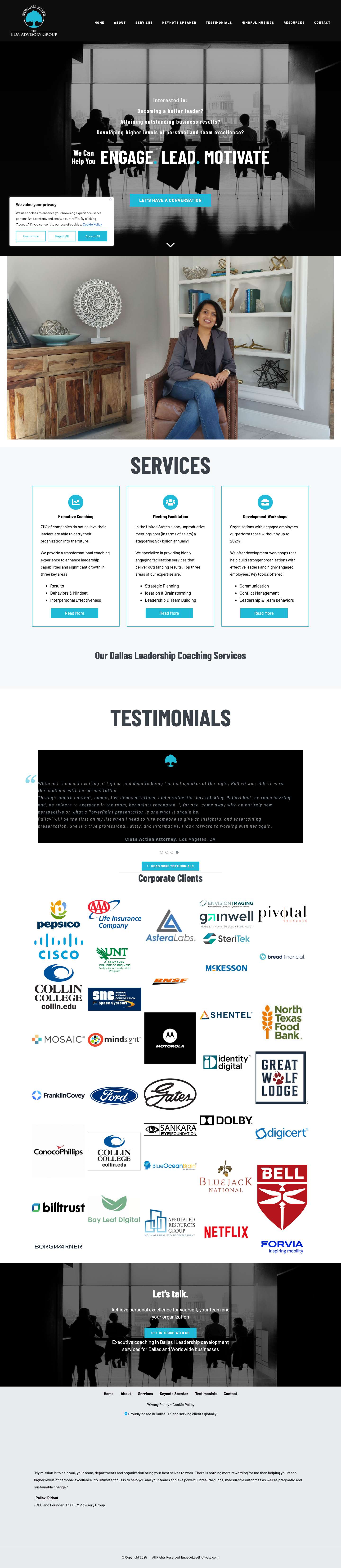 Engage Lead Motivate | ELM Advisory Group - Full Screenshot