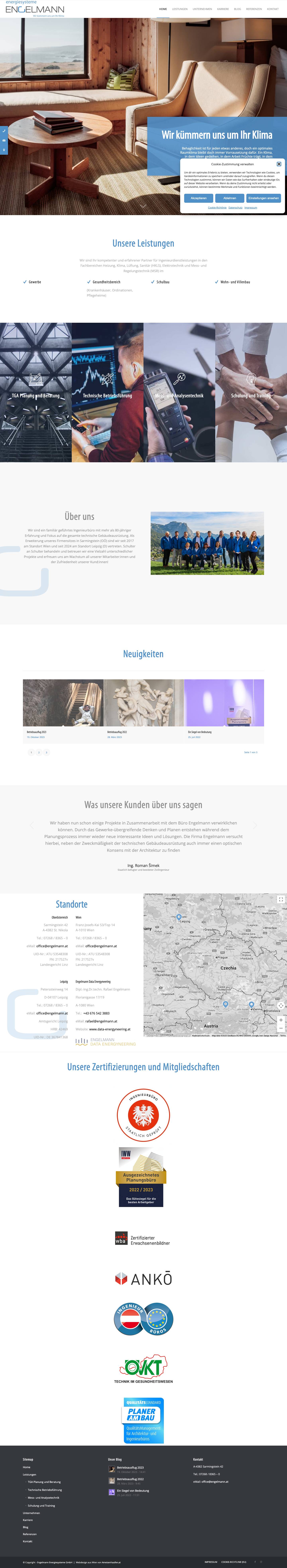 Engelmann – Energiesysteme – Beratung – Planung – Behaglichkeit - Full Screenshot
