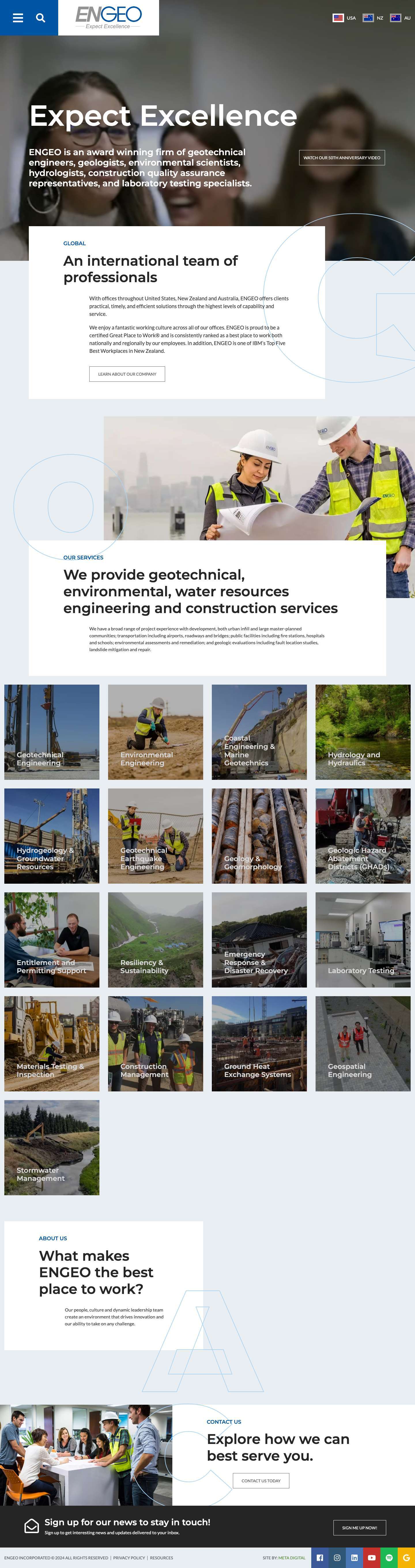 Geotechnical Engineers, geologists, environmental scientists and hydrologists | ENGEO - Full Screenshot