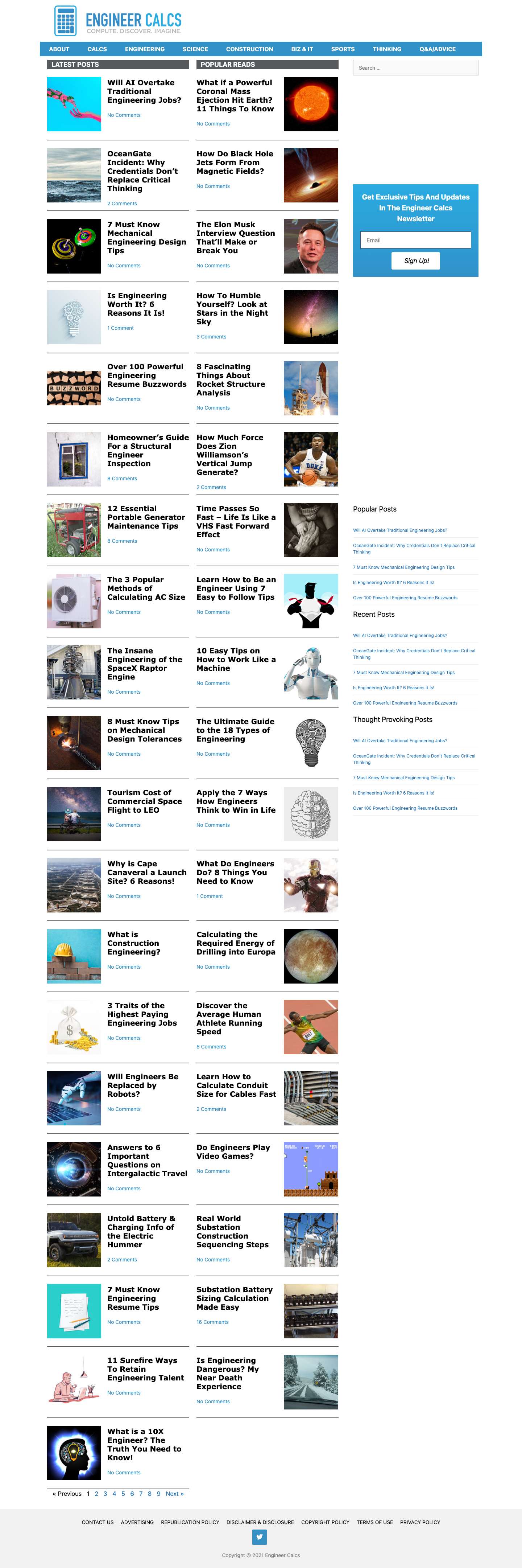 Engineer Calcs - Calculations on engineering - Full Screenshot