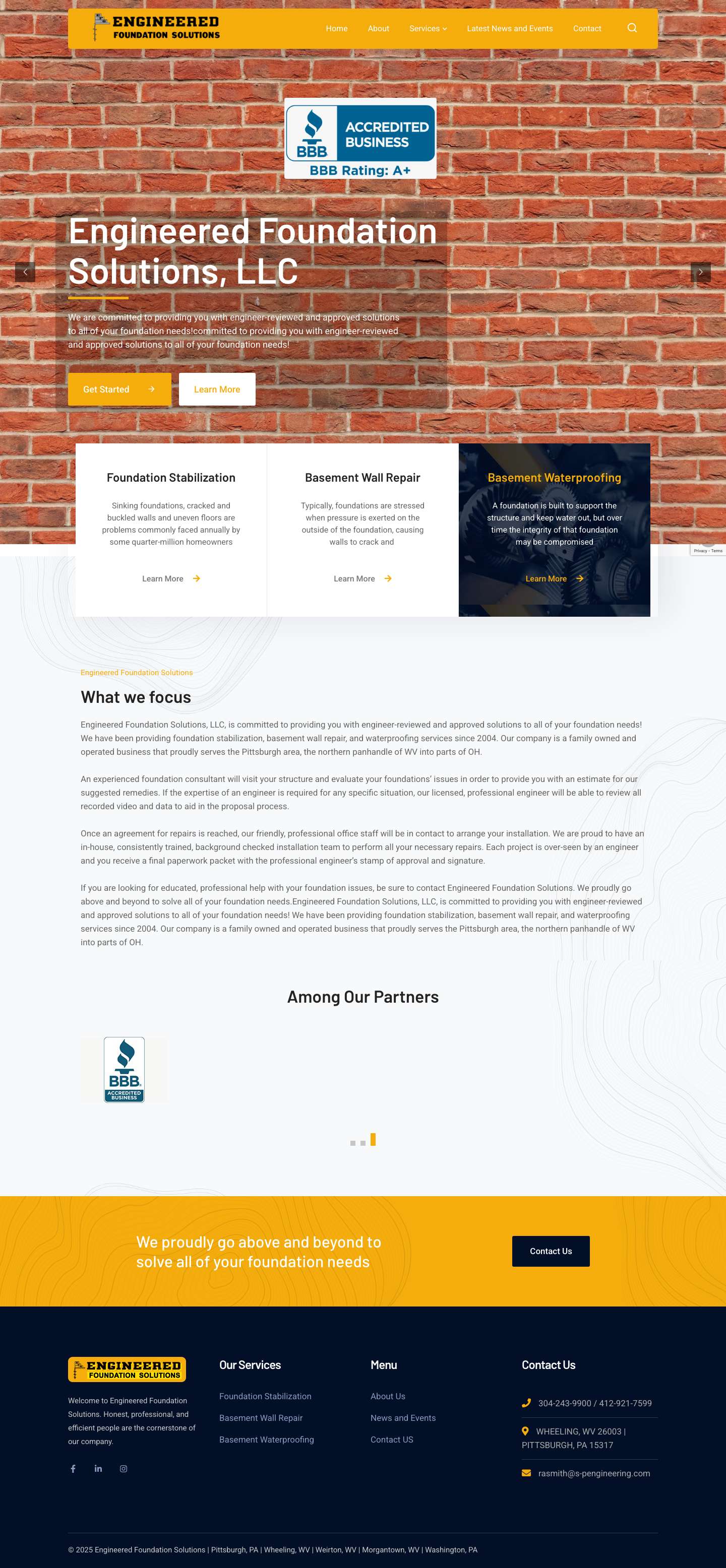 Engineered Foundation Solutions - Full Screenshot