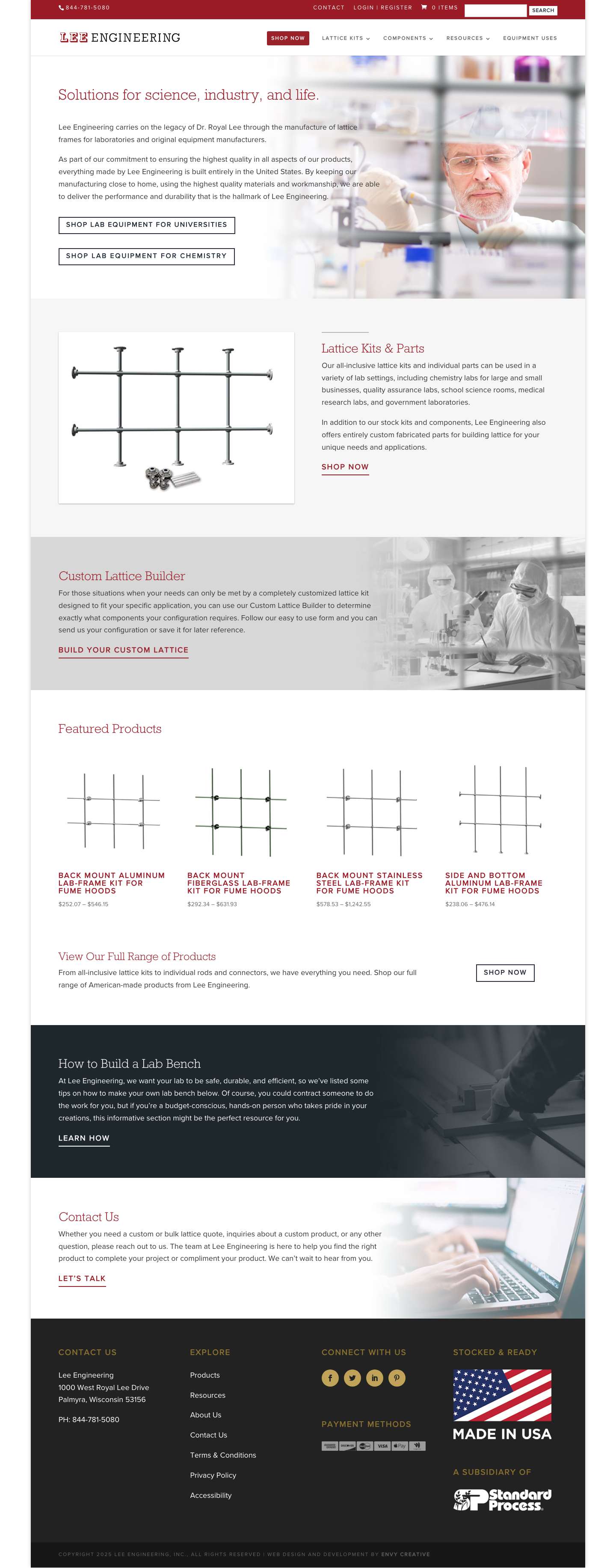 Lee Engineering | Solutions for Science, Industry and Life - Full Screenshot