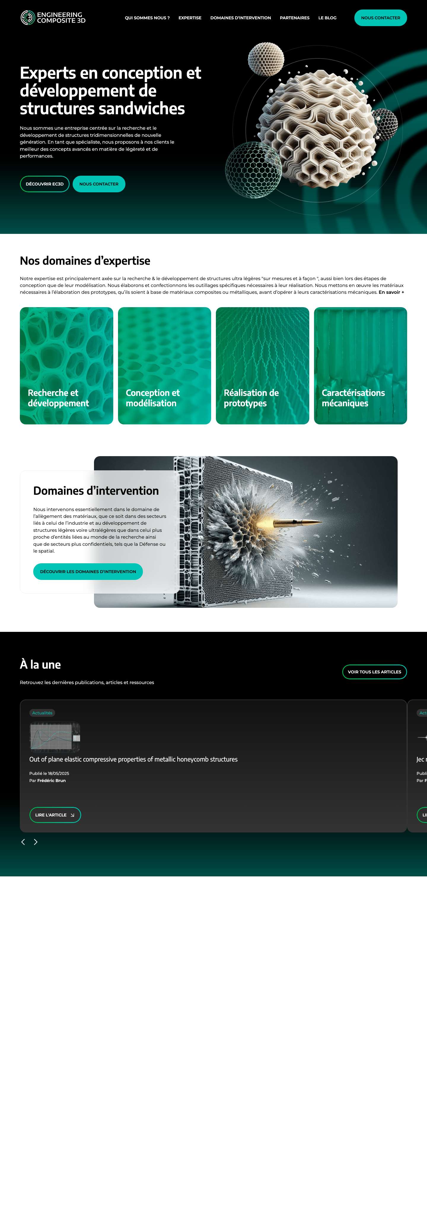 Engineering Composite 3D - Experts en conception et développement de structures sandwiches - Full Screenshot