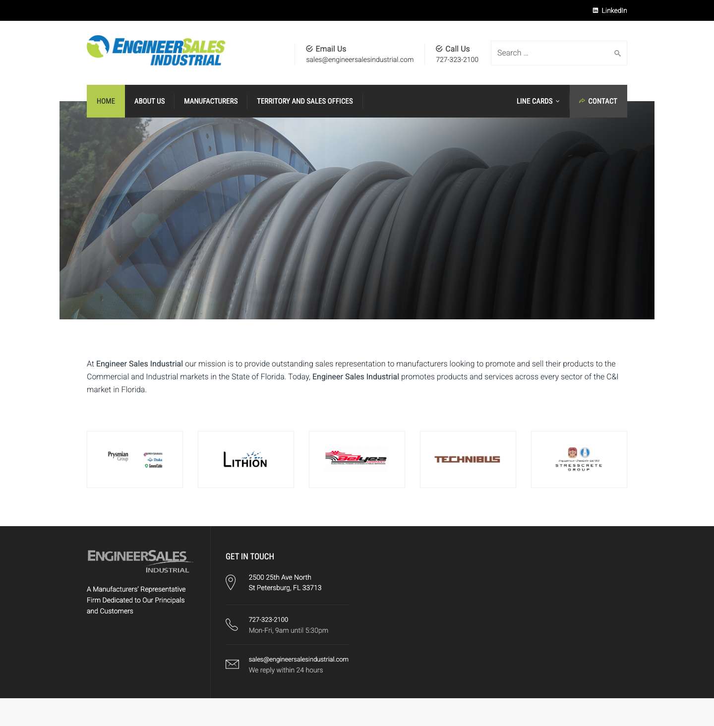 Home - Engineer Sales Industrial - Full Screenshot