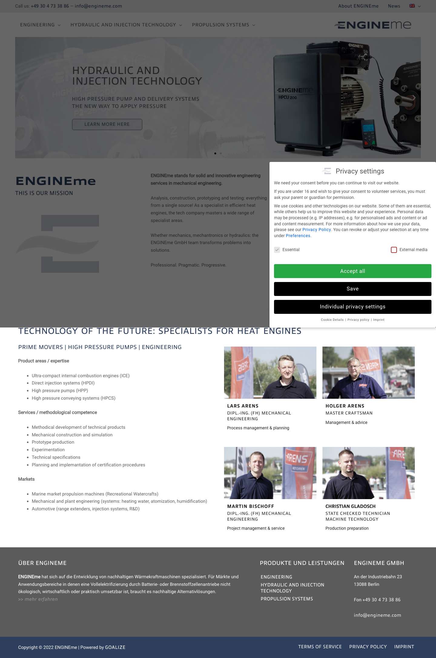 ENGINEme – Spezialisten für Wärmekraftmaschinen - Full Screenshot