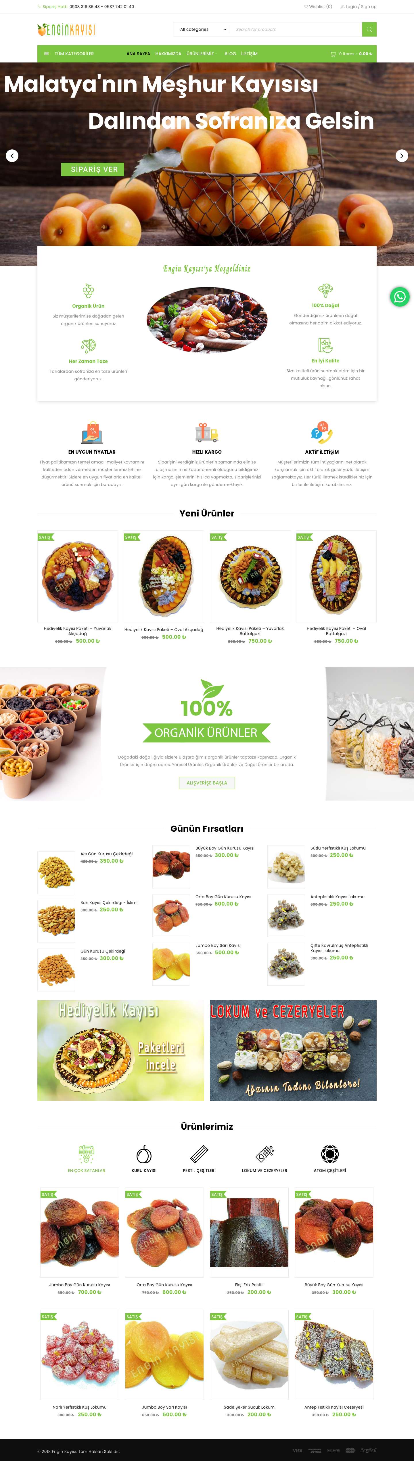 Malatya Engin Kayısı Ürünleri Satışı - Full Screenshot