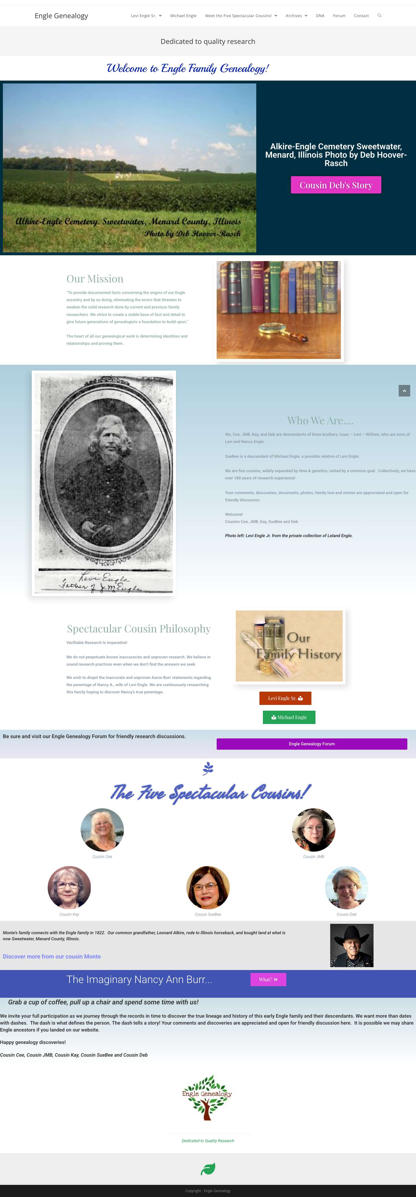 Engle Genealogy – Dedicated to Quality Research - Full Screenshot