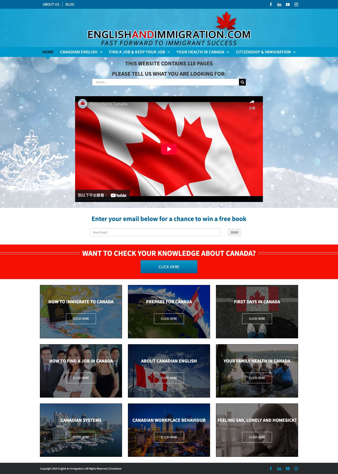 Home - English & Immigration - Full Screenshot