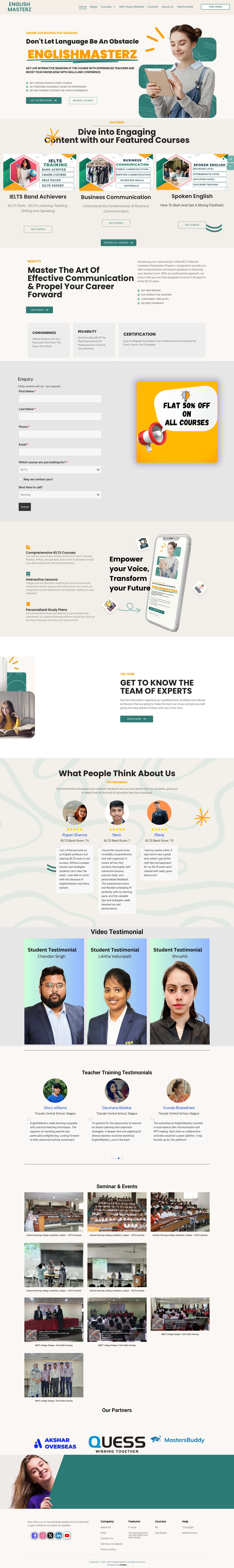 EnglishMasterz – IELTS Course in Solapur – Best IELTS Coaching | English Masterz - Full Screenshot